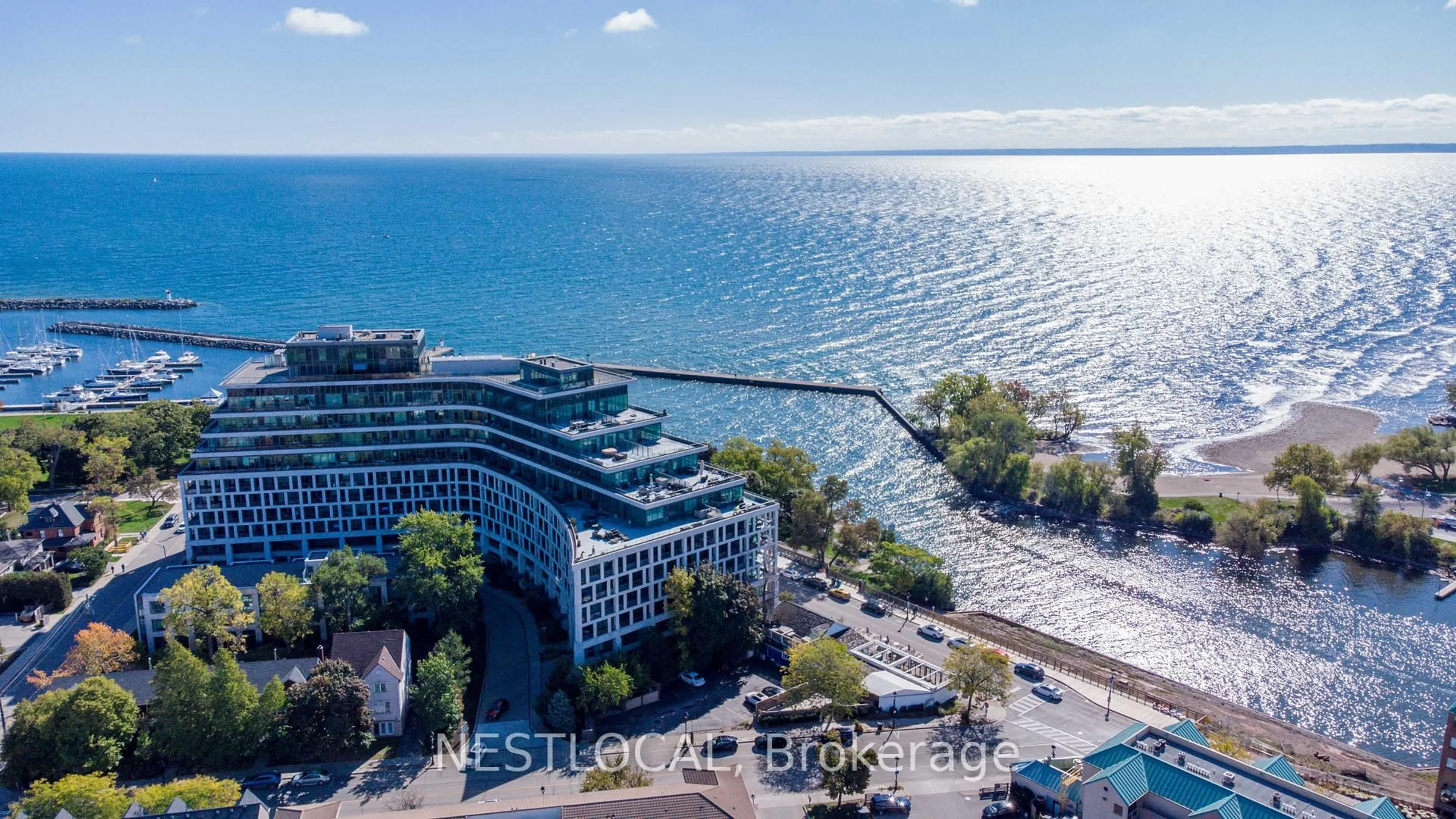 A pic from outside/outdoor area/front of a property/back of a property/a pic from drone, water/lake/river/ocean view for 11 Bronte Rd #511, Oakville Ontario L6L 0E1