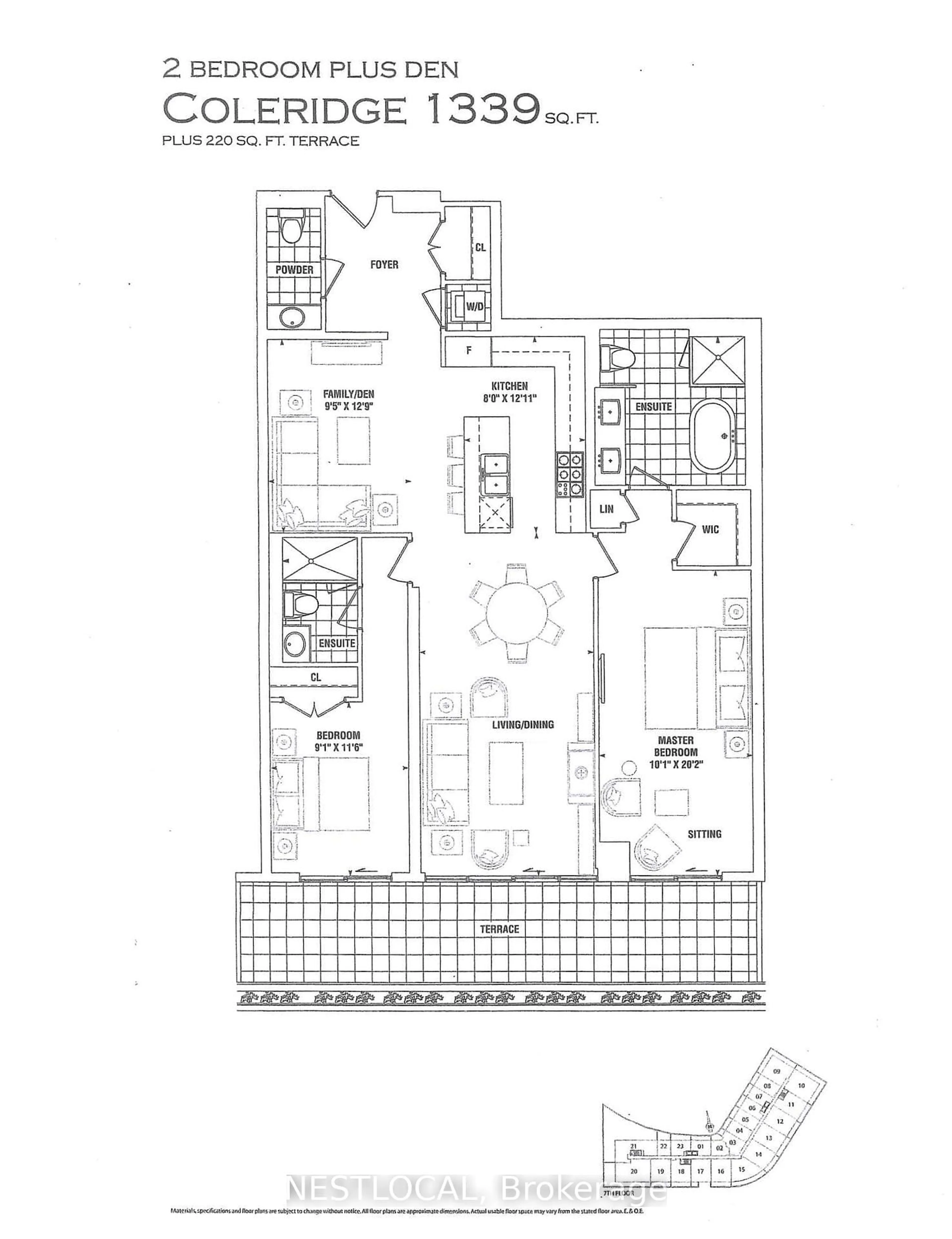 Floor plan for 11 Bronte Rd #511, Oakville Ontario L6L 0E1