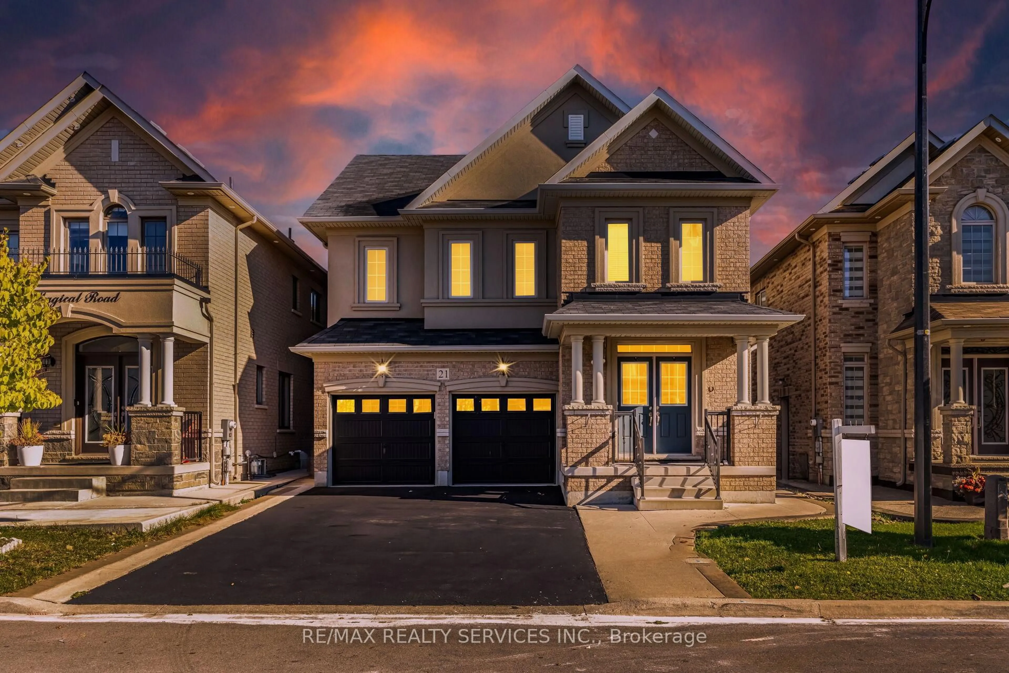 Home with brick exterior material, street for 21 Magical Rd, Brampton Ontario L7A 4P8