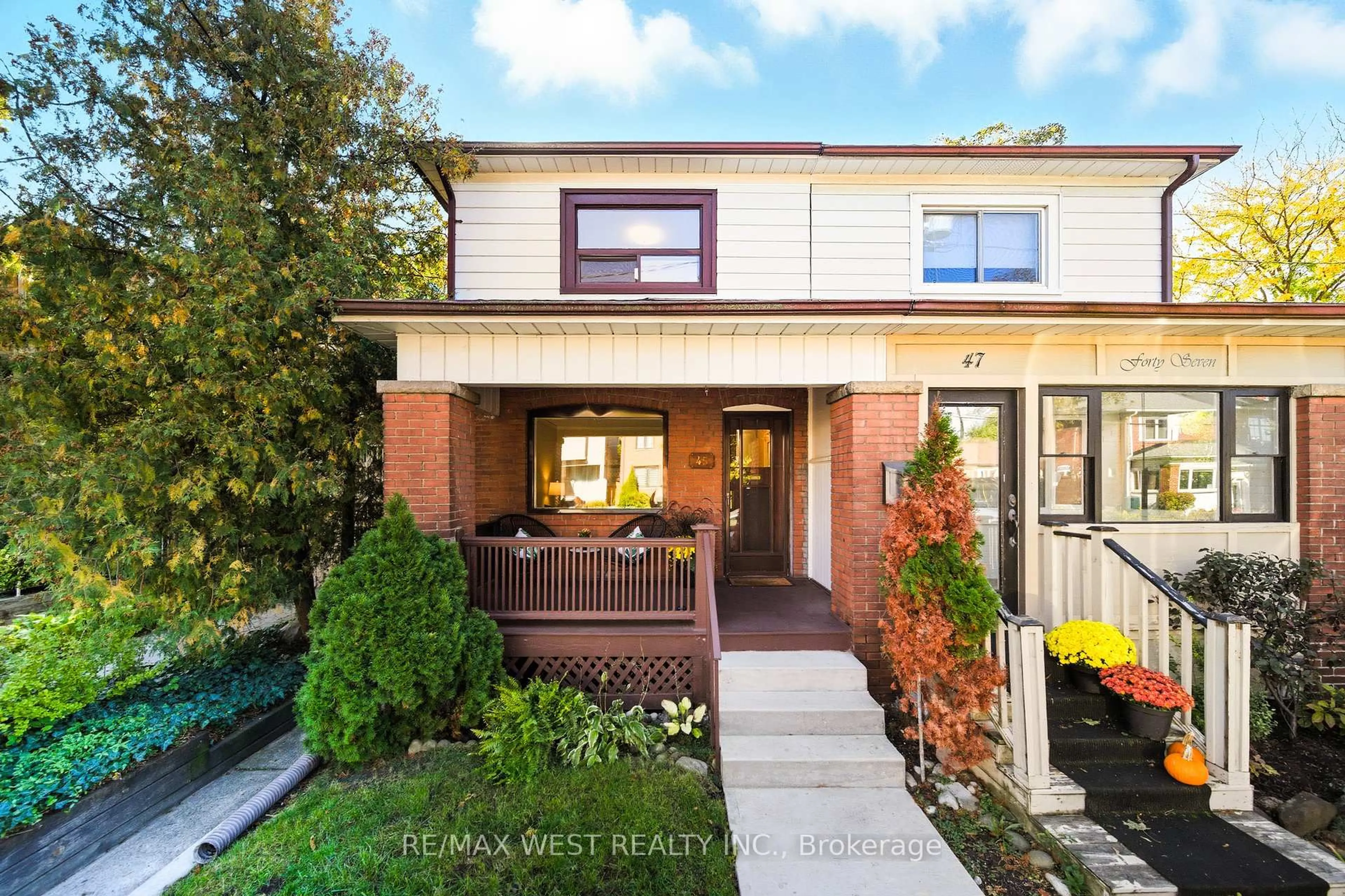 Home with brick exterior material, street for 45 Deforest Rd, Toronto Ontario M6S 1J1