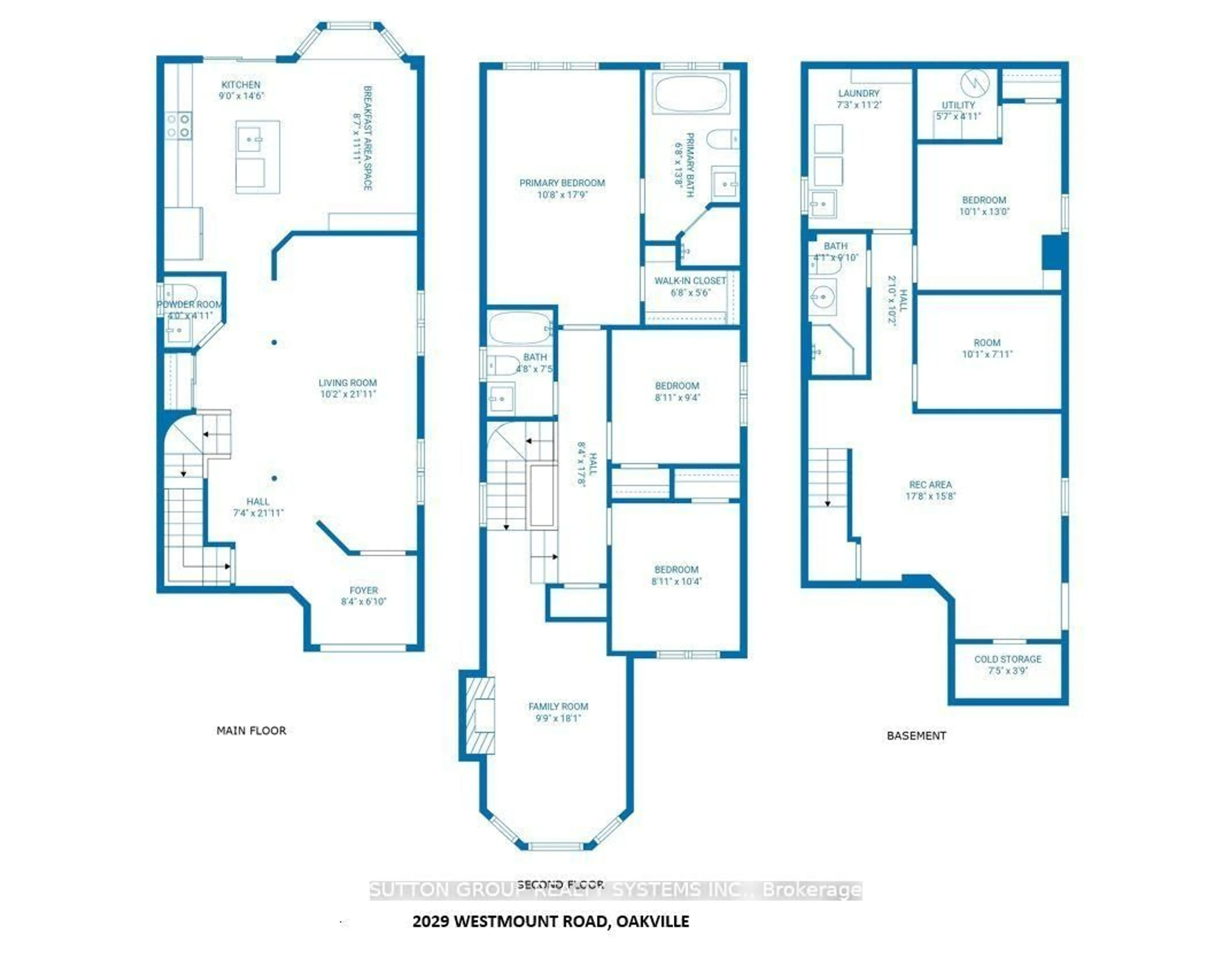Floor plan for 2029 Westmount Dr, Oakville Ontario L6M 3P9