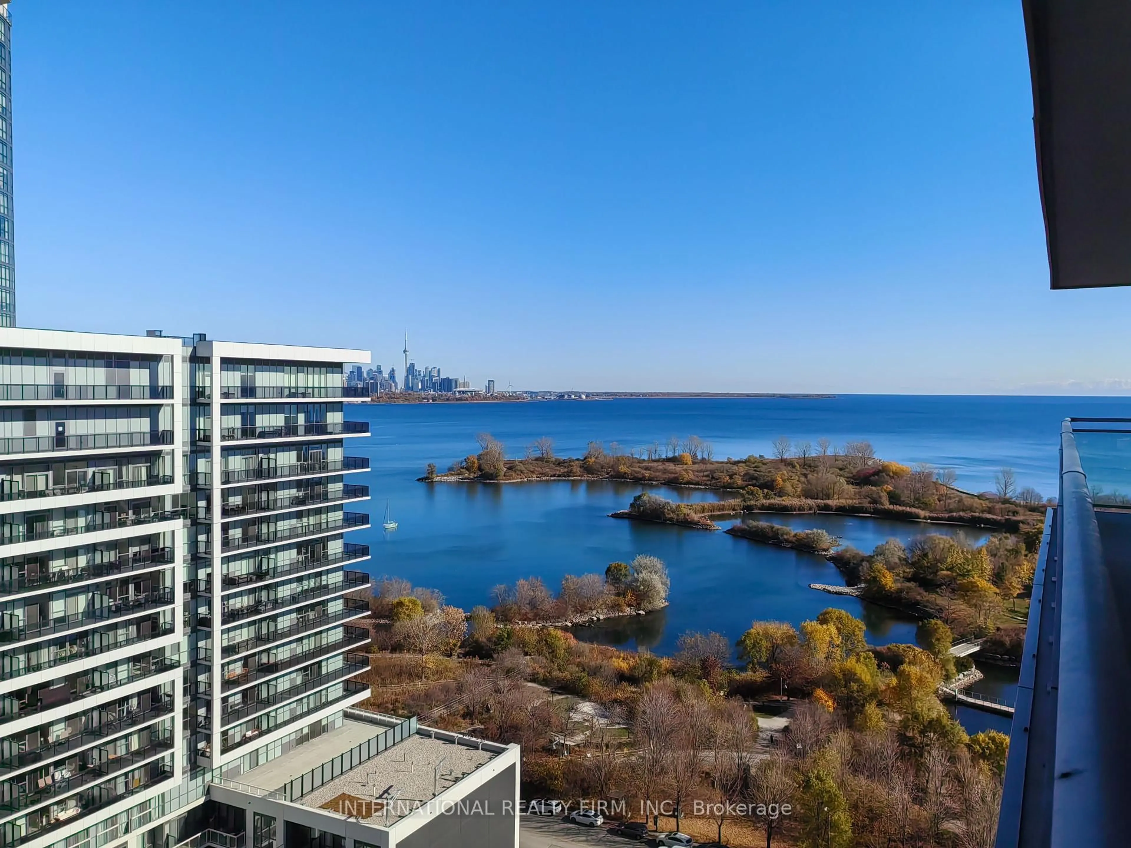 A pic from outside/outdoor area/front of a property/back of a property/a pic from drone, water/lake/river/ocean view for 33 Shore Breeze Dr #1608, Toronto Ontario M8V 0G1
