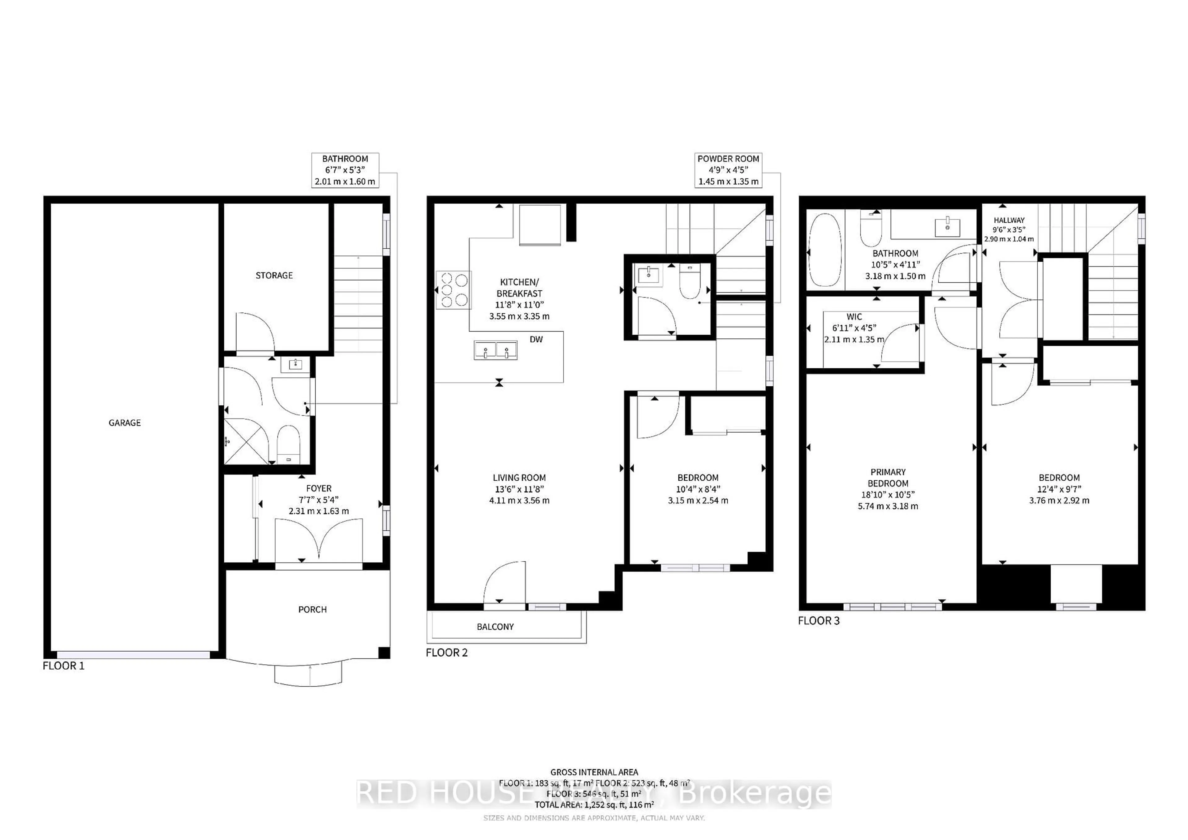 Floor plan for 9 Daylight St, Brampton Ontario L7A 4N5