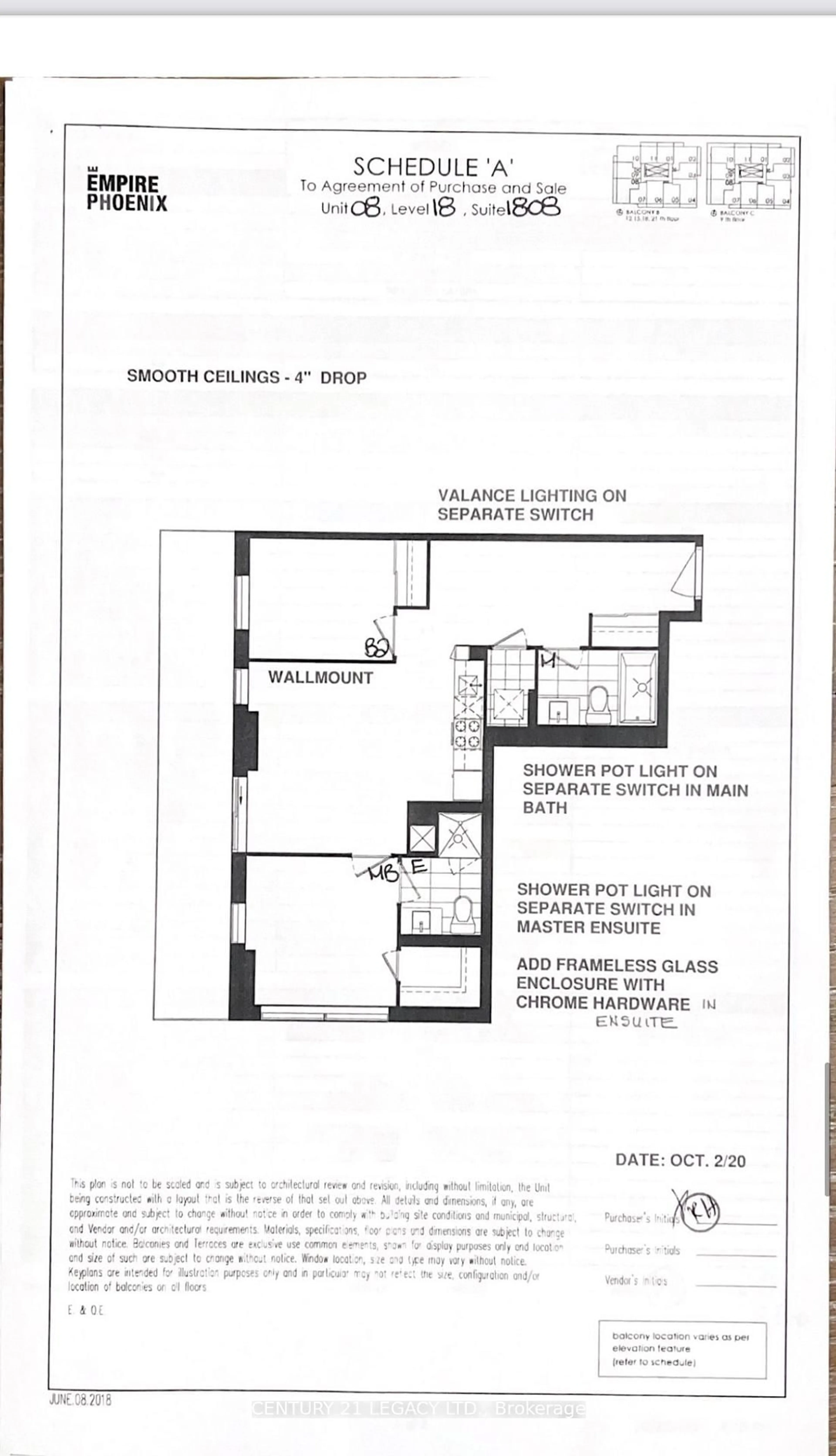 Floor plan for 251 Manitoba St #1808, Toronto Ontario M8Y 0C7