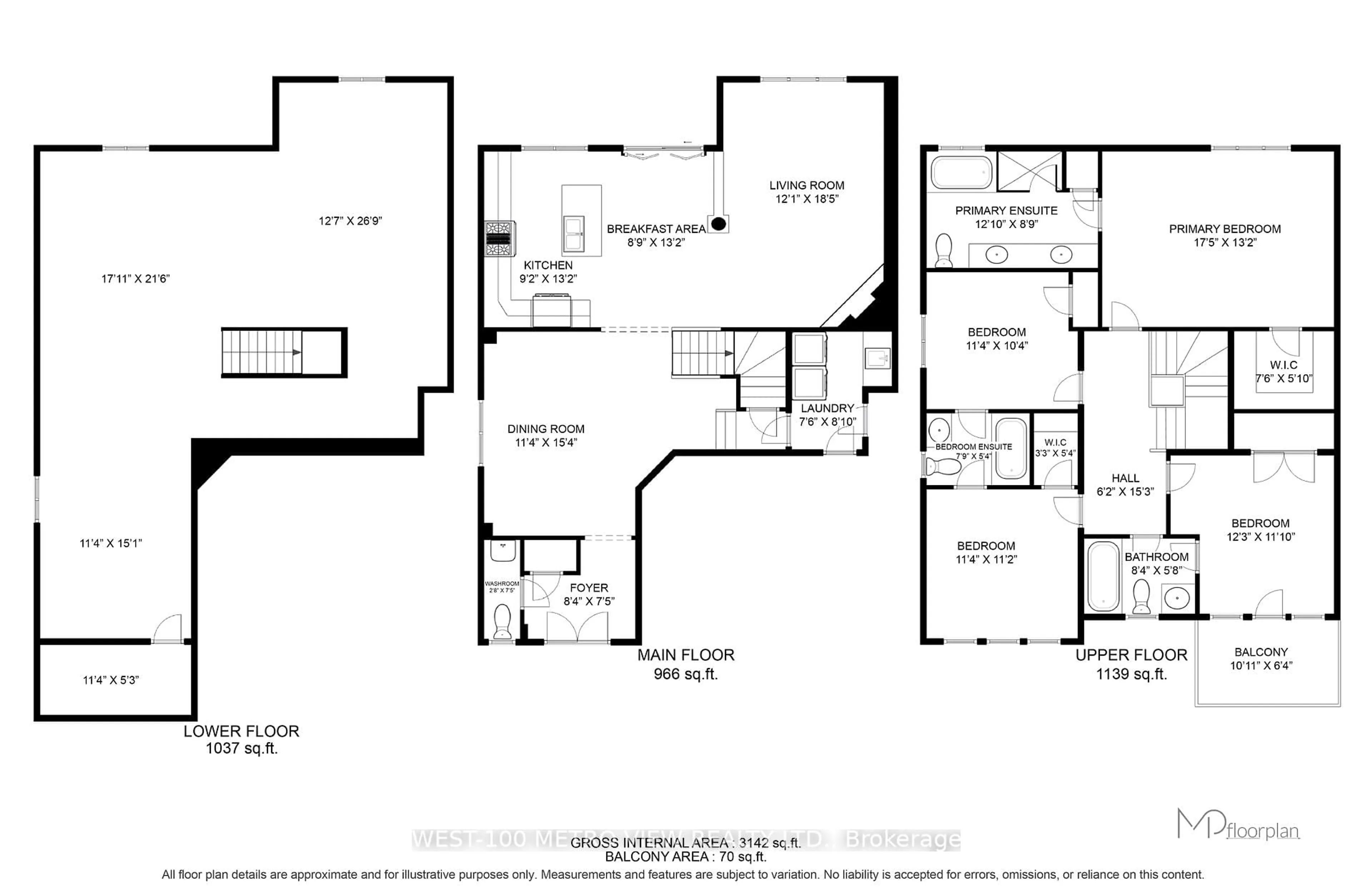 Floor plan for 4 Ivor Cres, Brampton Ontario L7A 4L5
