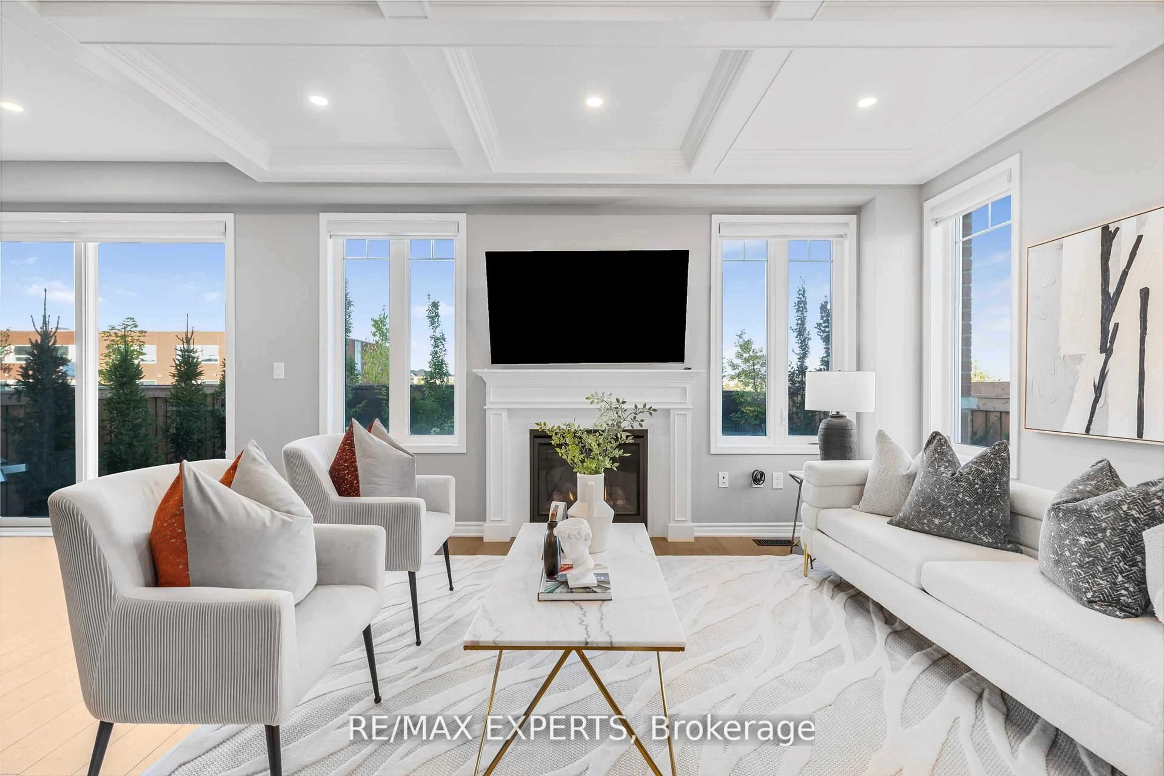 Living room with furniture, unknown for 1295 Kovachik Blvd, Milton Ontario L9E 1W7