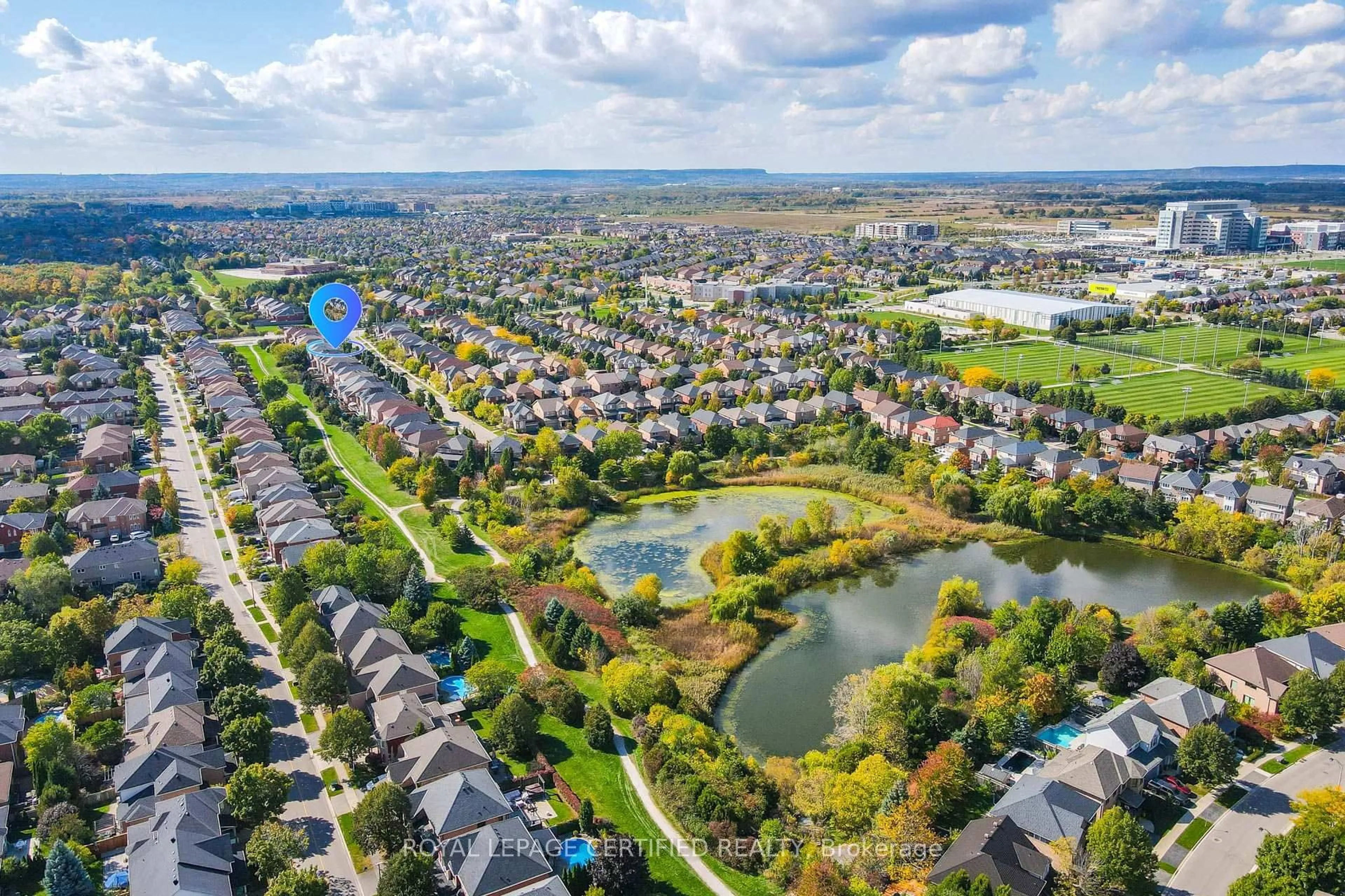 A pic from outside/outdoor area/front of a property/back of a property/a pic from drone, water/lake/river/ocean view for 1468 Liverpool St, Oakville Ontario L6M 4N6