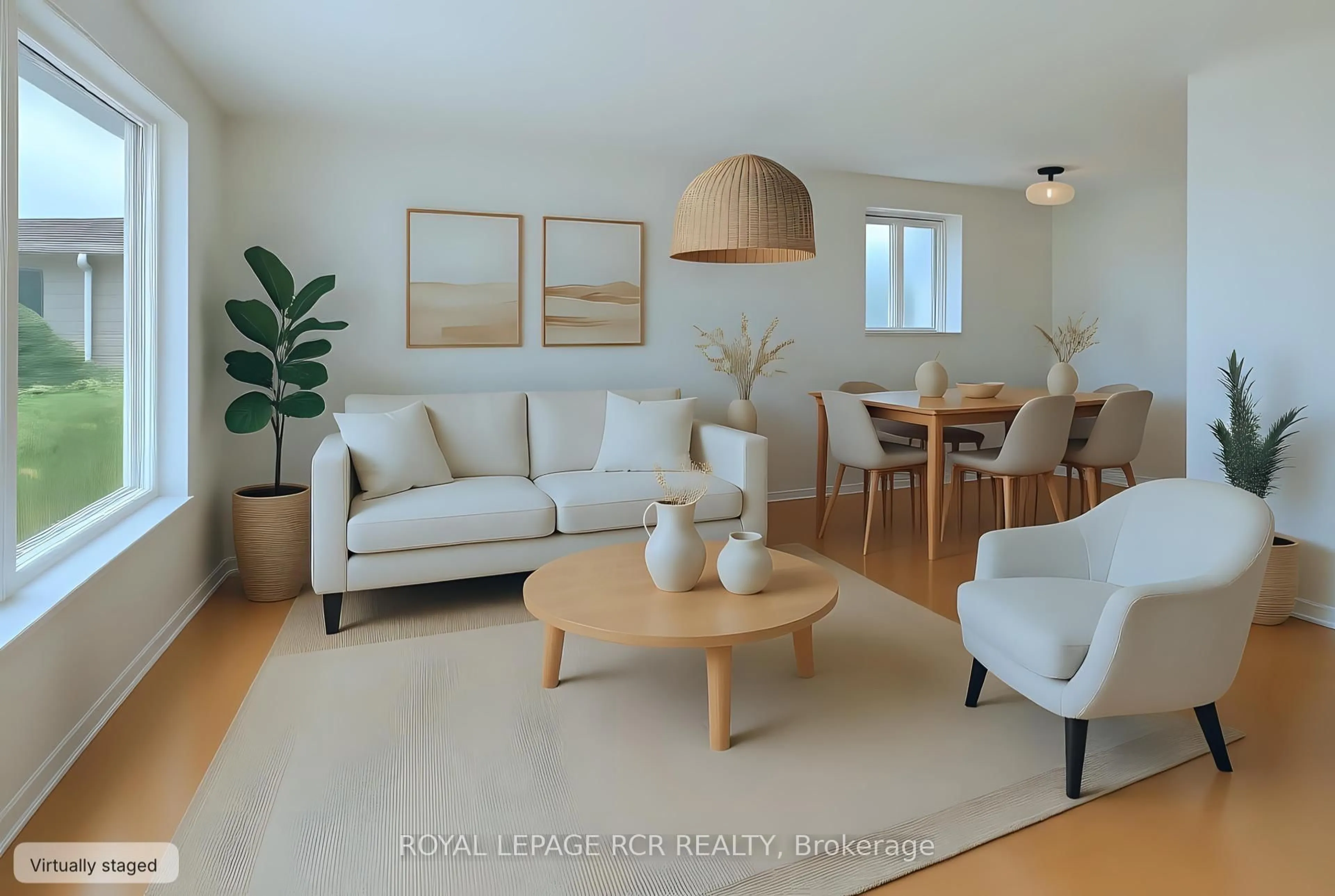 Living room with furniture, wood/laminate floor for 61 Belmont Dr, Brampton Ontario L6T 2K5