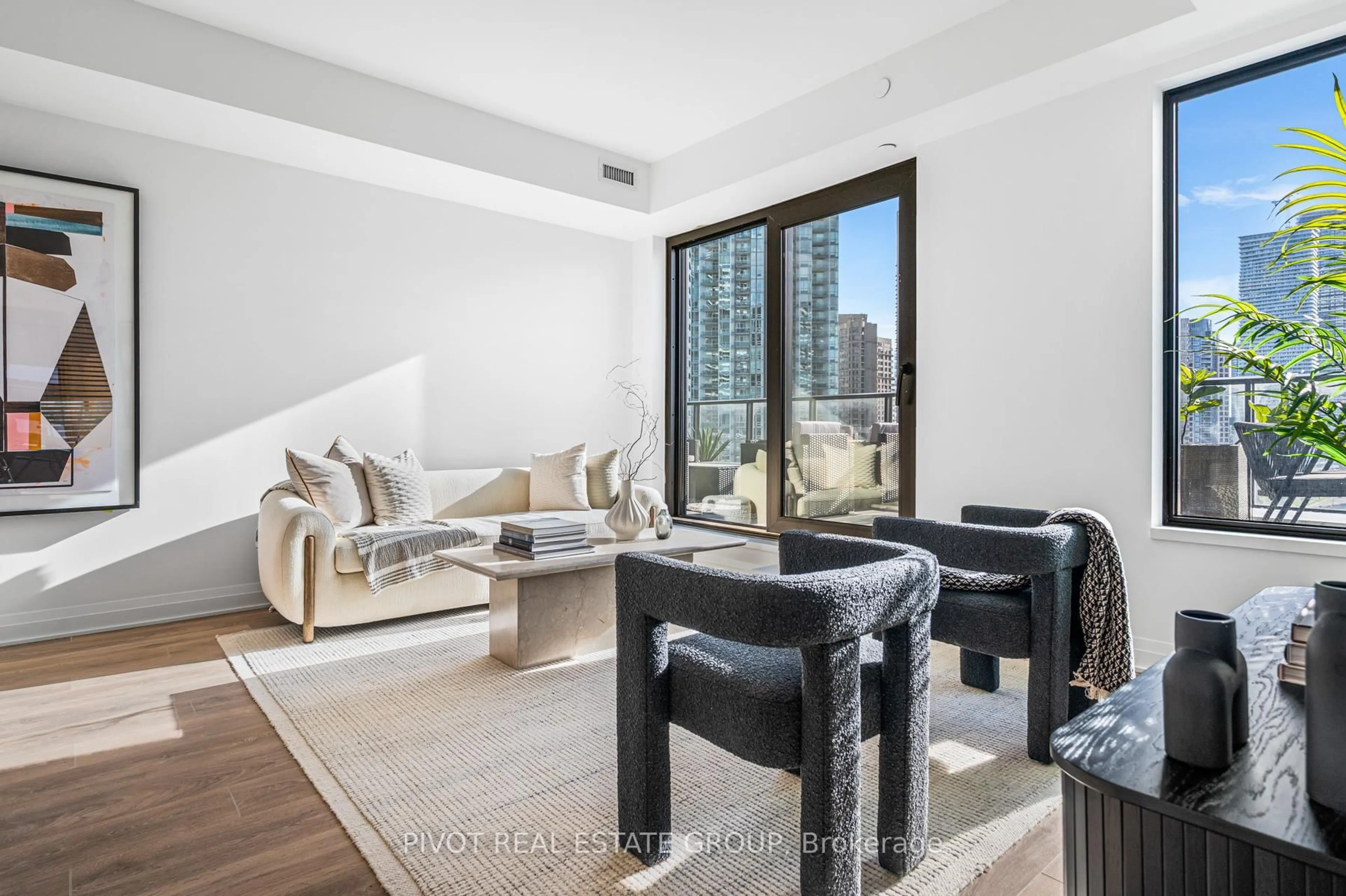 Living room with furniture, unknown for 4015 The Exchange #1307, Mississauga Ontario L5B 0N9