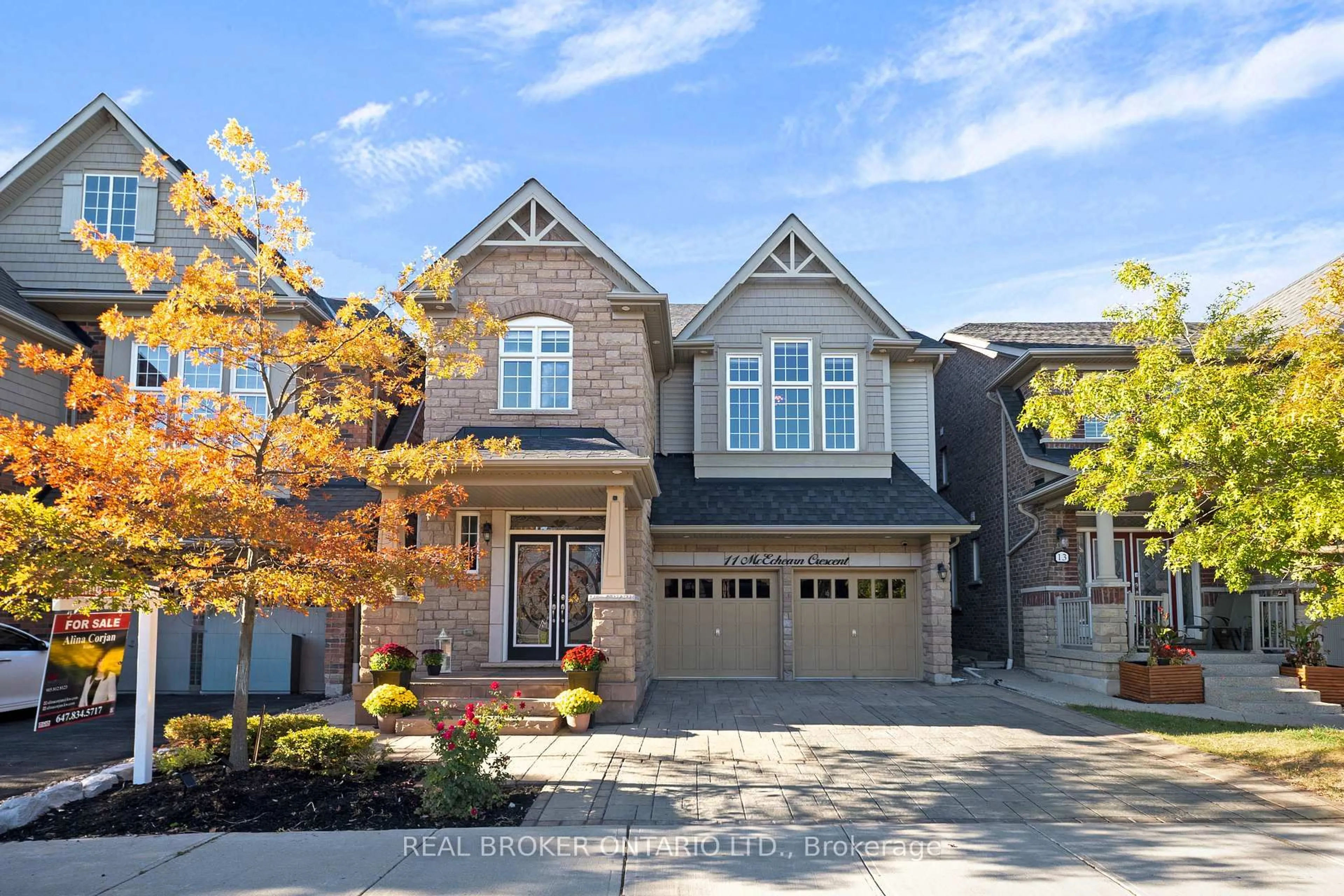 Home with brick exterior material, street for 11 McEchearn Cres, Caledon Ontario L7C 3R4