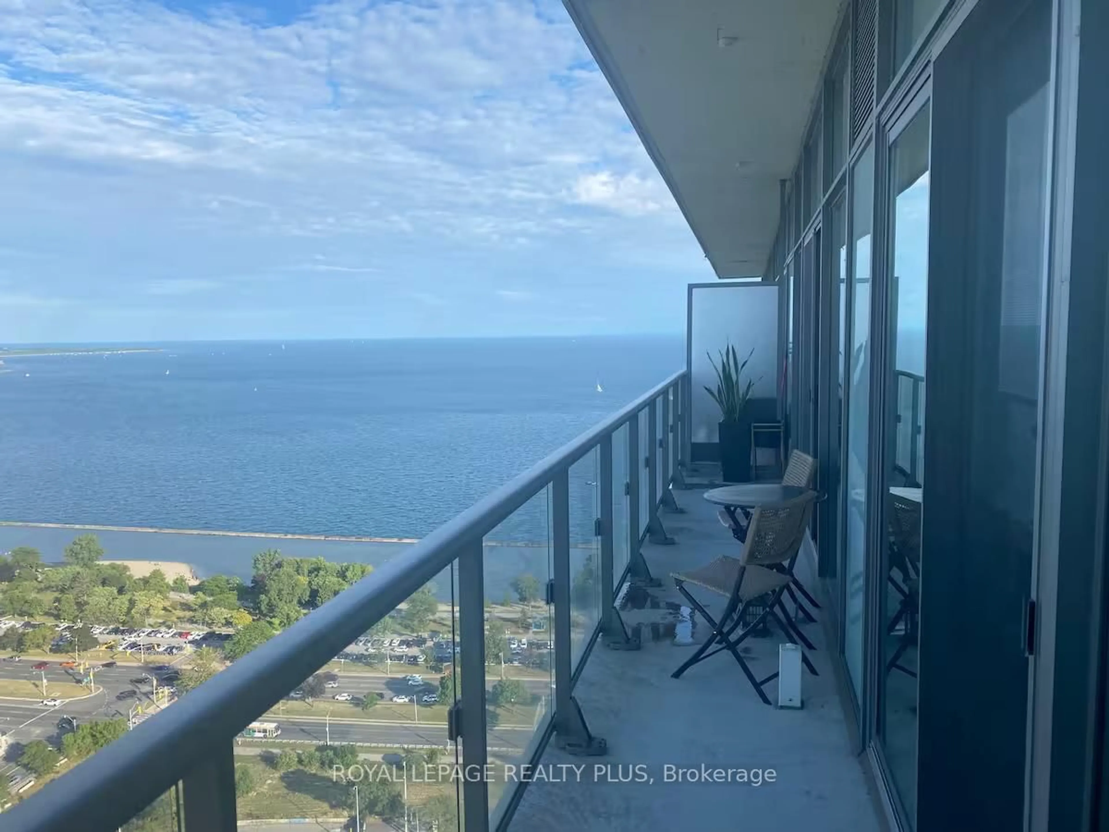 Balcony in the apartment, water/lake/river/ocean view for 105 The Queensway Ave #3415, Toronto Ontario M6S 5B5