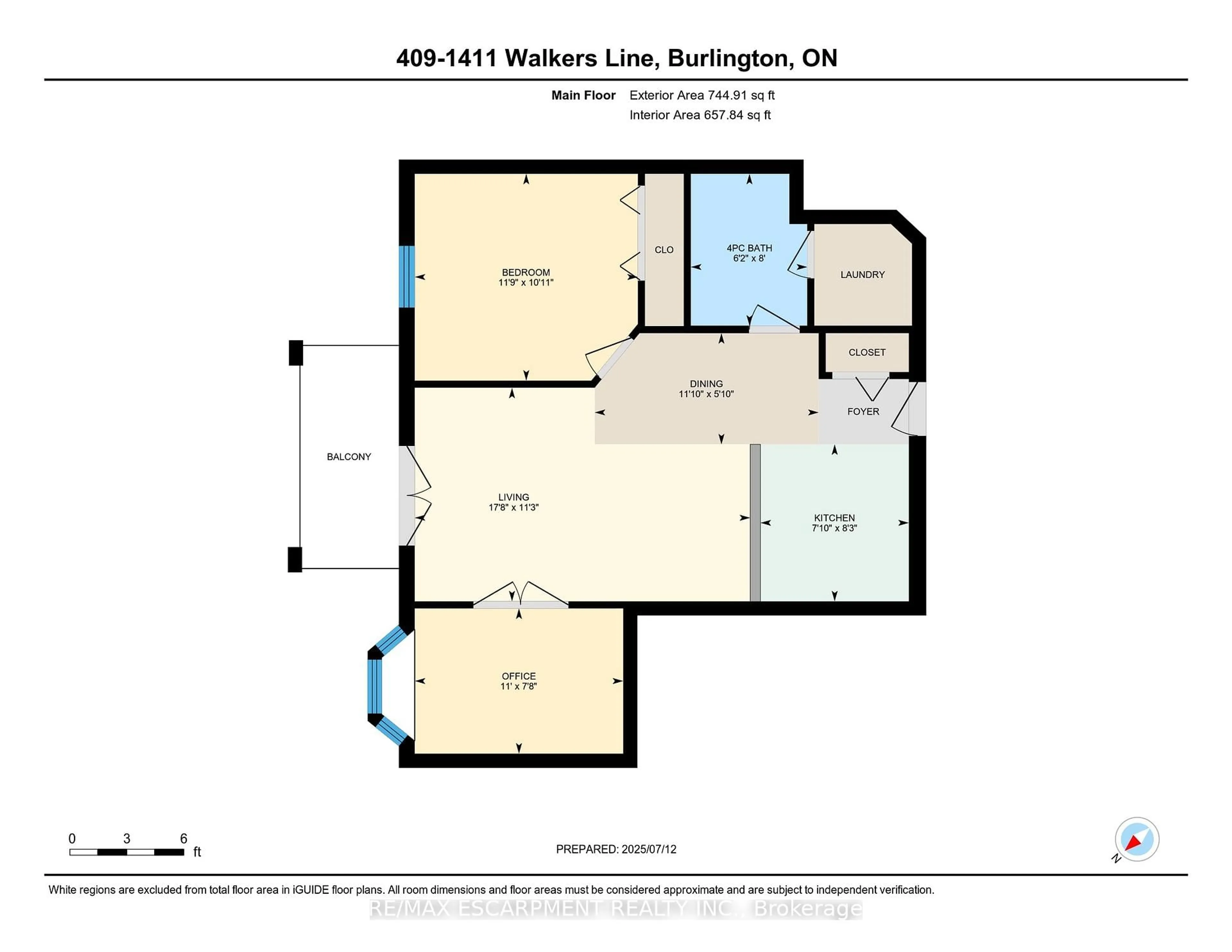Floor plan for 1411 Walkers Line #409, Burlington Ontario L7M 4P5