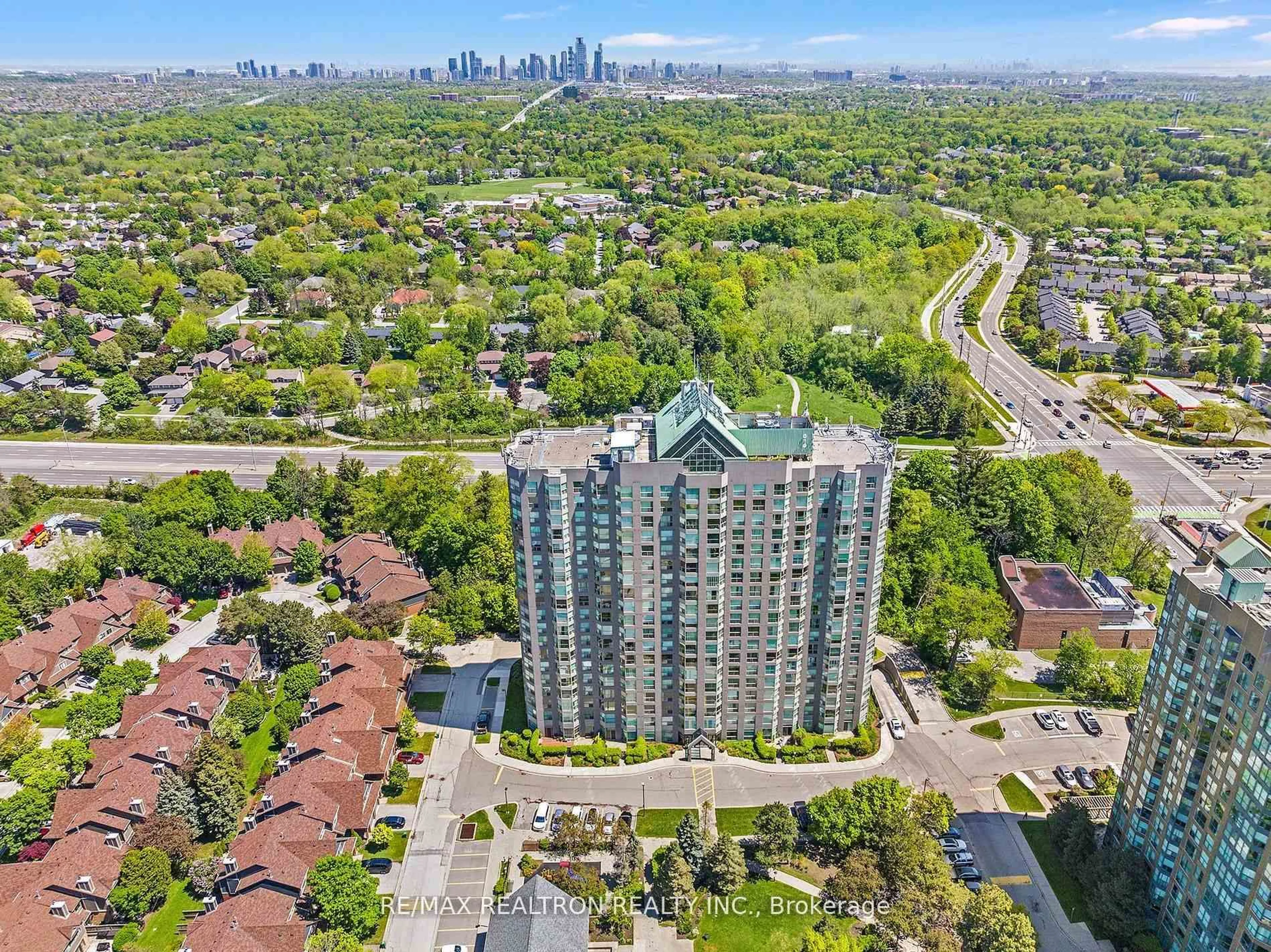 A pic from outside/outdoor area/front of a property/back of a property/a pic from drone, city buildings view from balcony for 2155 Burnhamthorpe Rd #1301, Mississauga Ontario L5L 5P4