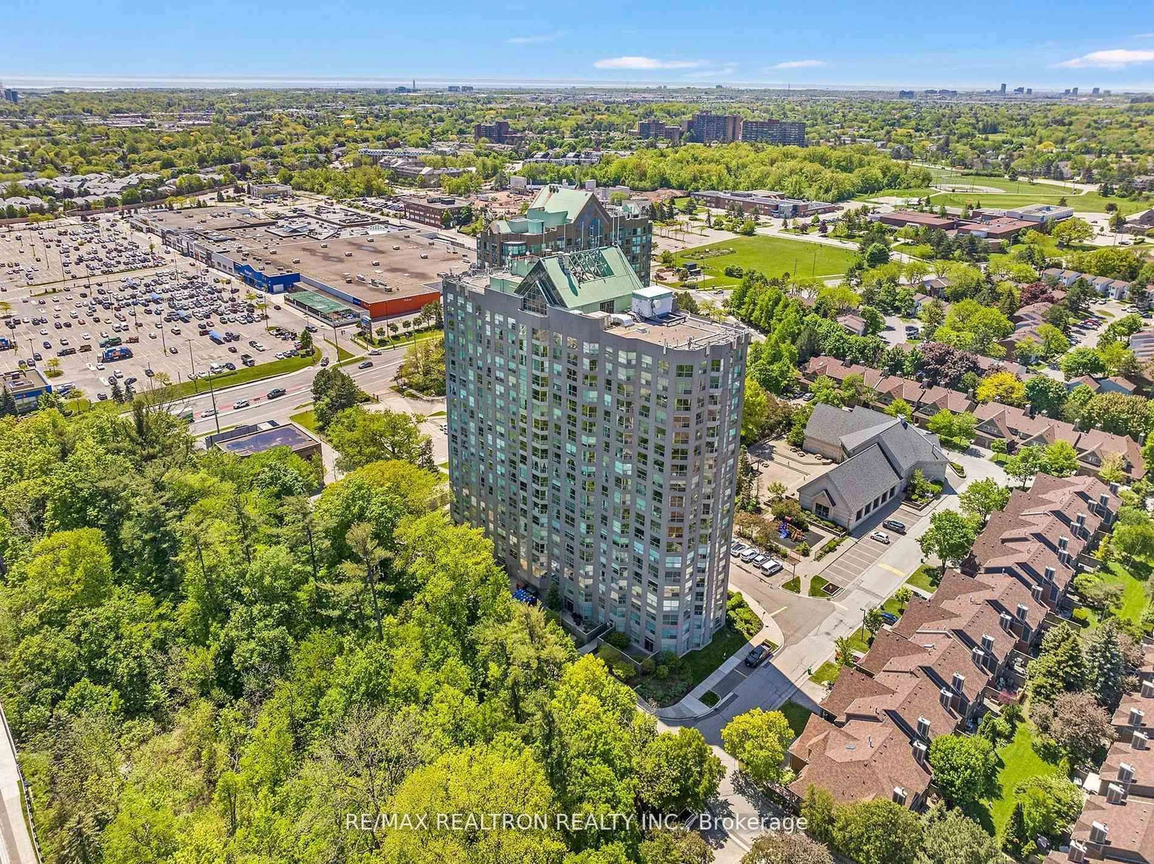 A pic from outside/outdoor area/front of a property/back of a property/a pic from drone, city buildings view from balcony for 2155 Burnhamthorpe Rd #1301, Mississauga Ontario L5L 5P4