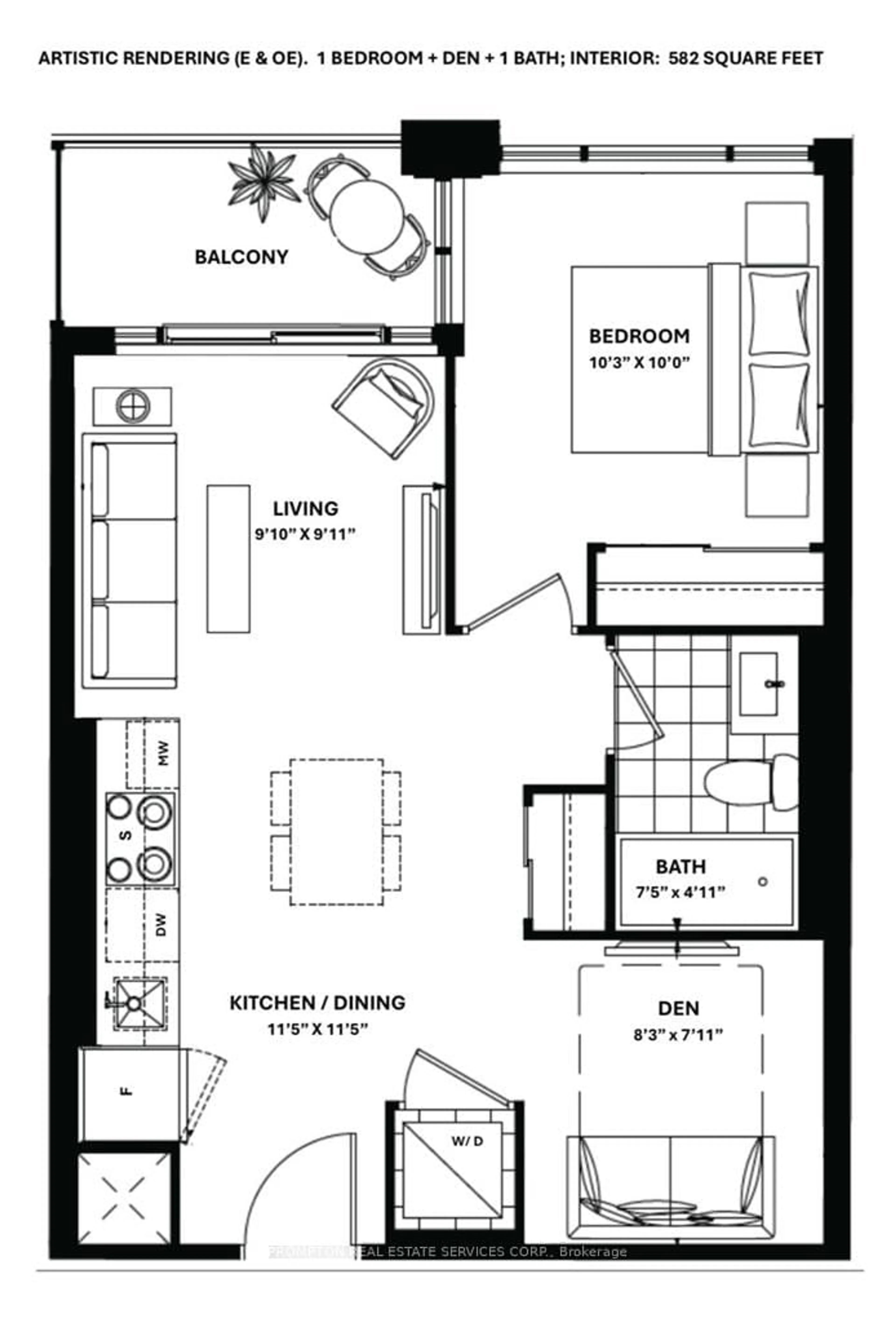 Floor plan for 405 Dundas St #715, Oakville Ontario L6M 5P9