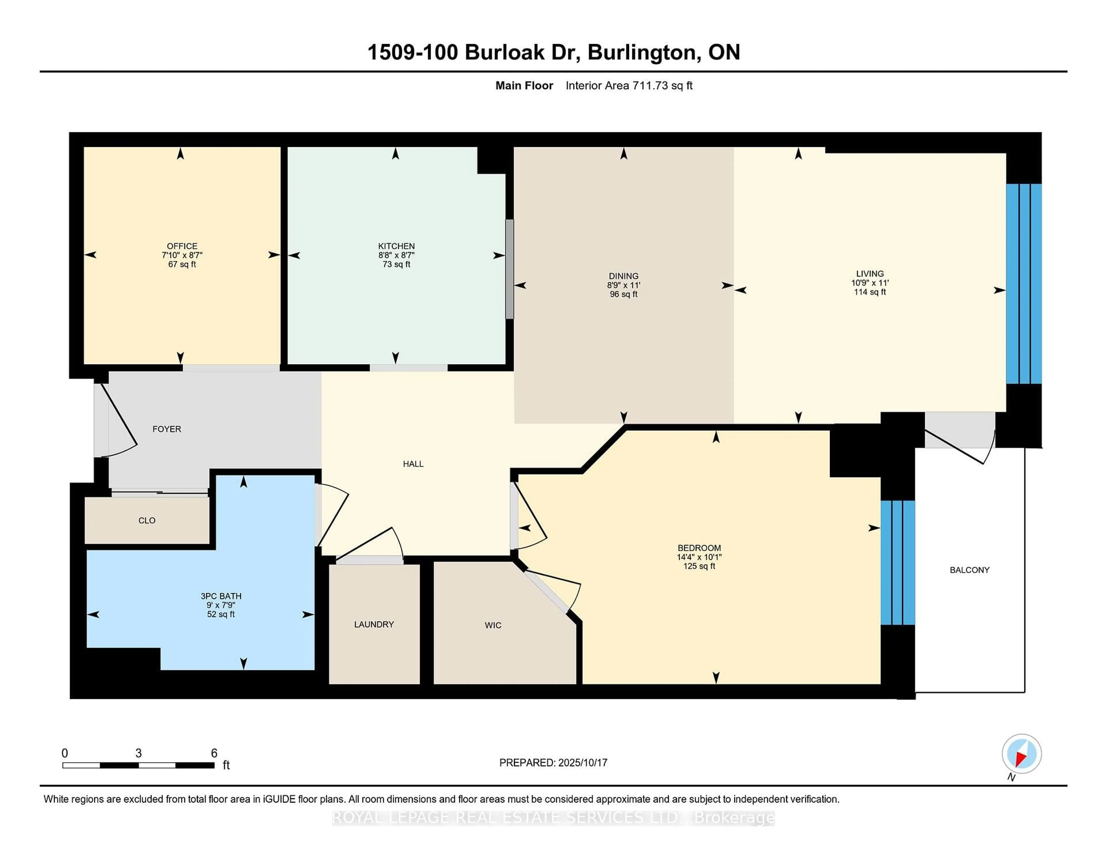 Floor plan for 100 Burloak Dr #1509, Burlington Ontario L7L 6P6