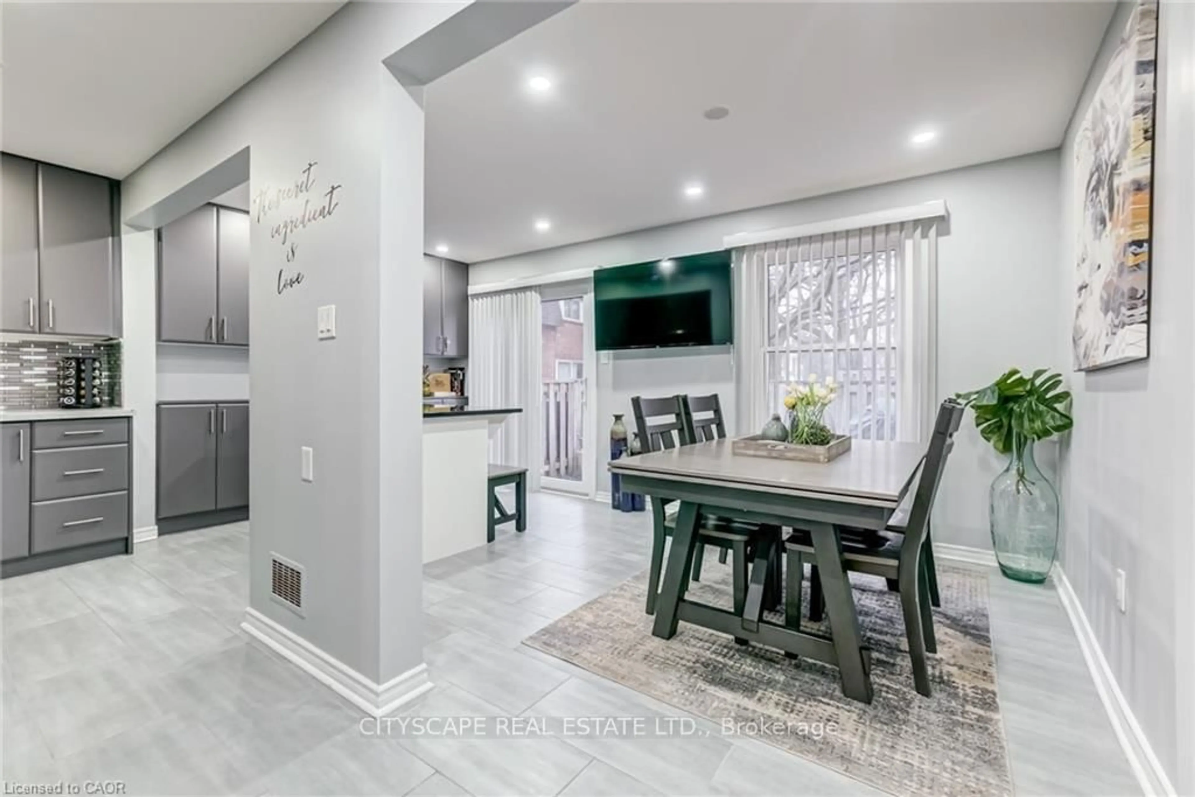 Open concept kitchen, ceramic/tile floor for 30 Heslop Rd #17, Milton Ontario L9T 1B3