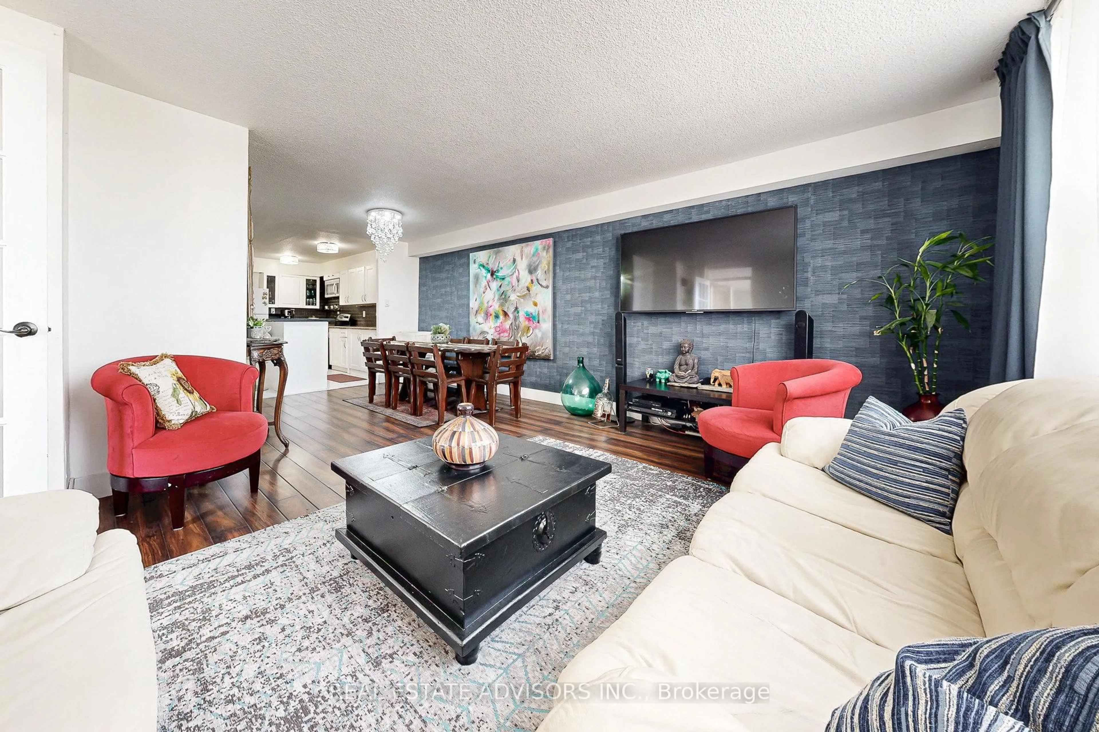 Living room with furniture, unknown for 10 Tobermory Dr #705, Toronto Ontario M3N 2Y5