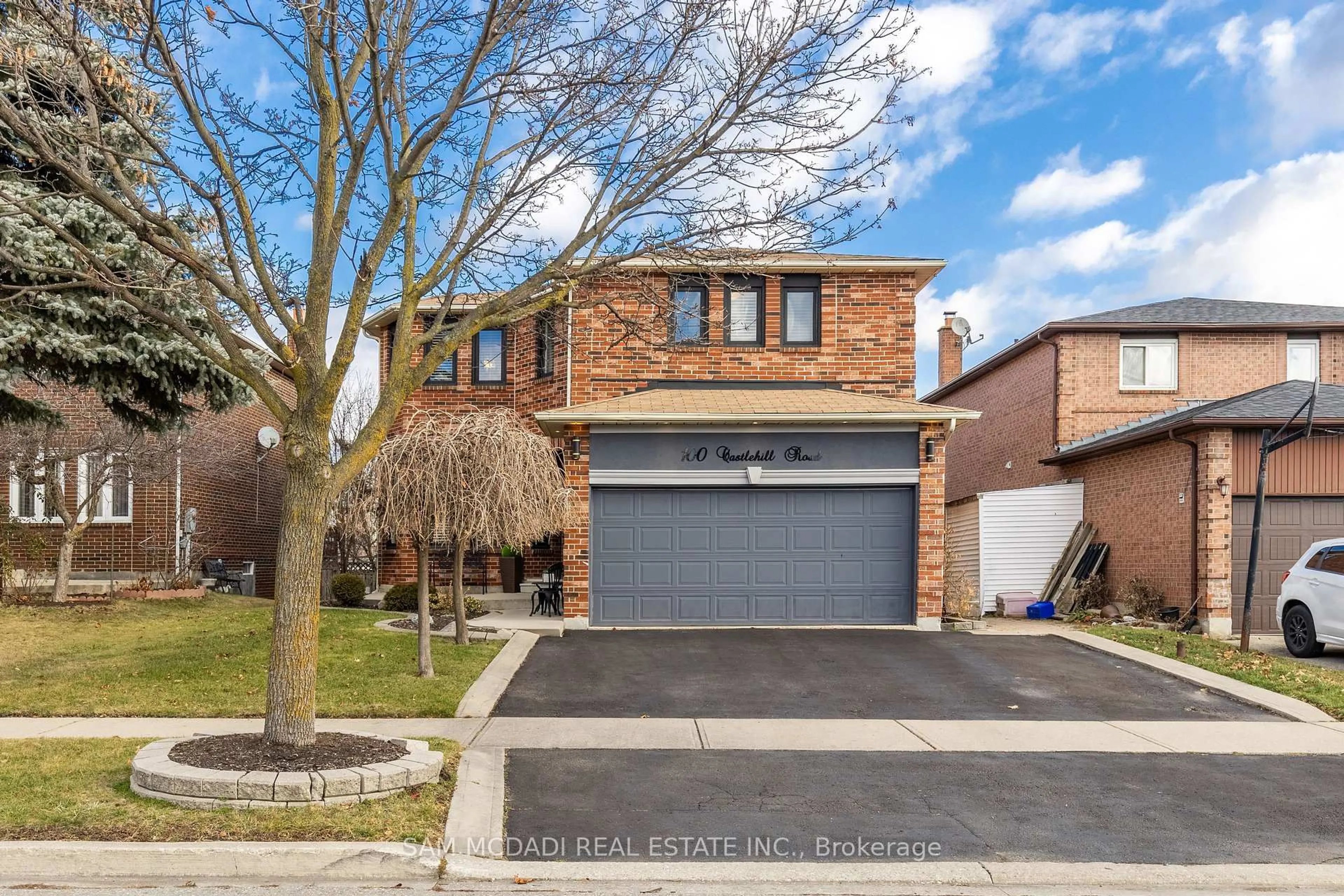 Home with brick exterior material, street for 100 Castlehill Rd, Brampton Ontario L6X 4C7