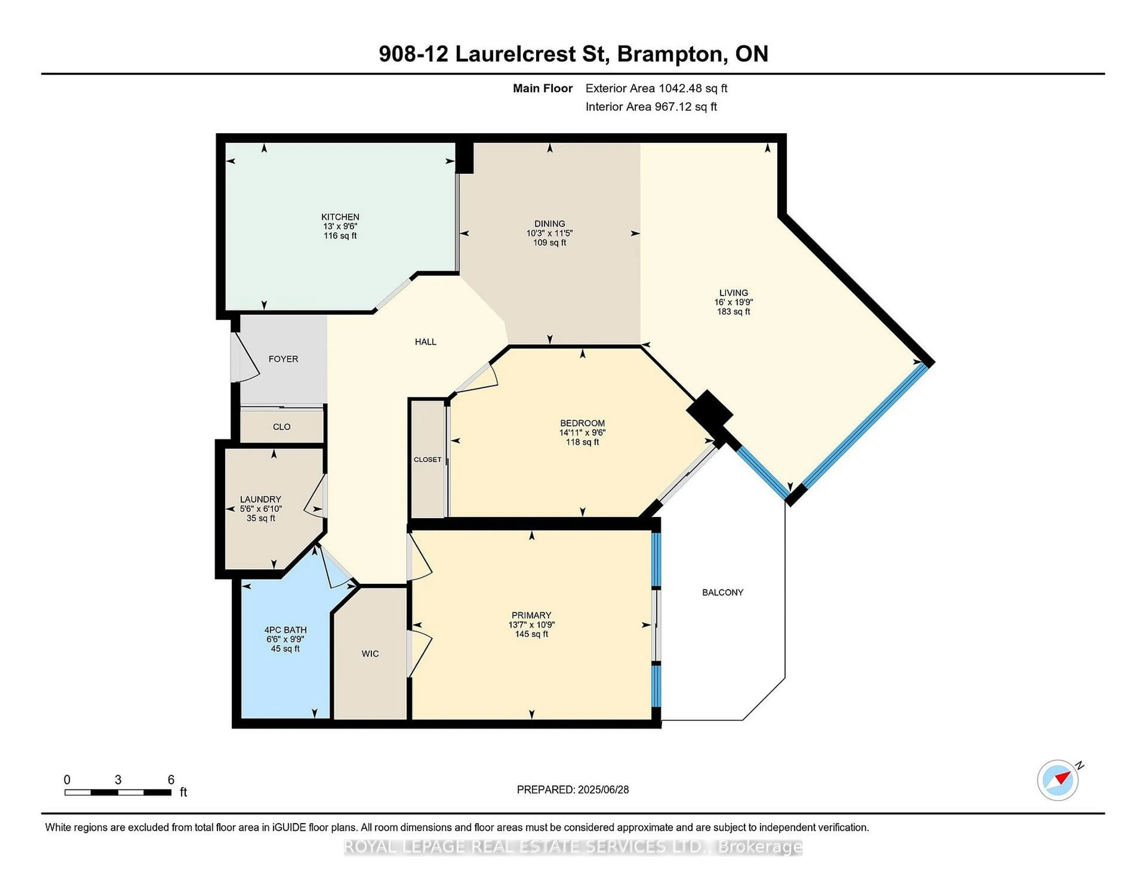 Floor plan for 12 Laurelcrest St #908, Brampton Ontario L6S 5Y4