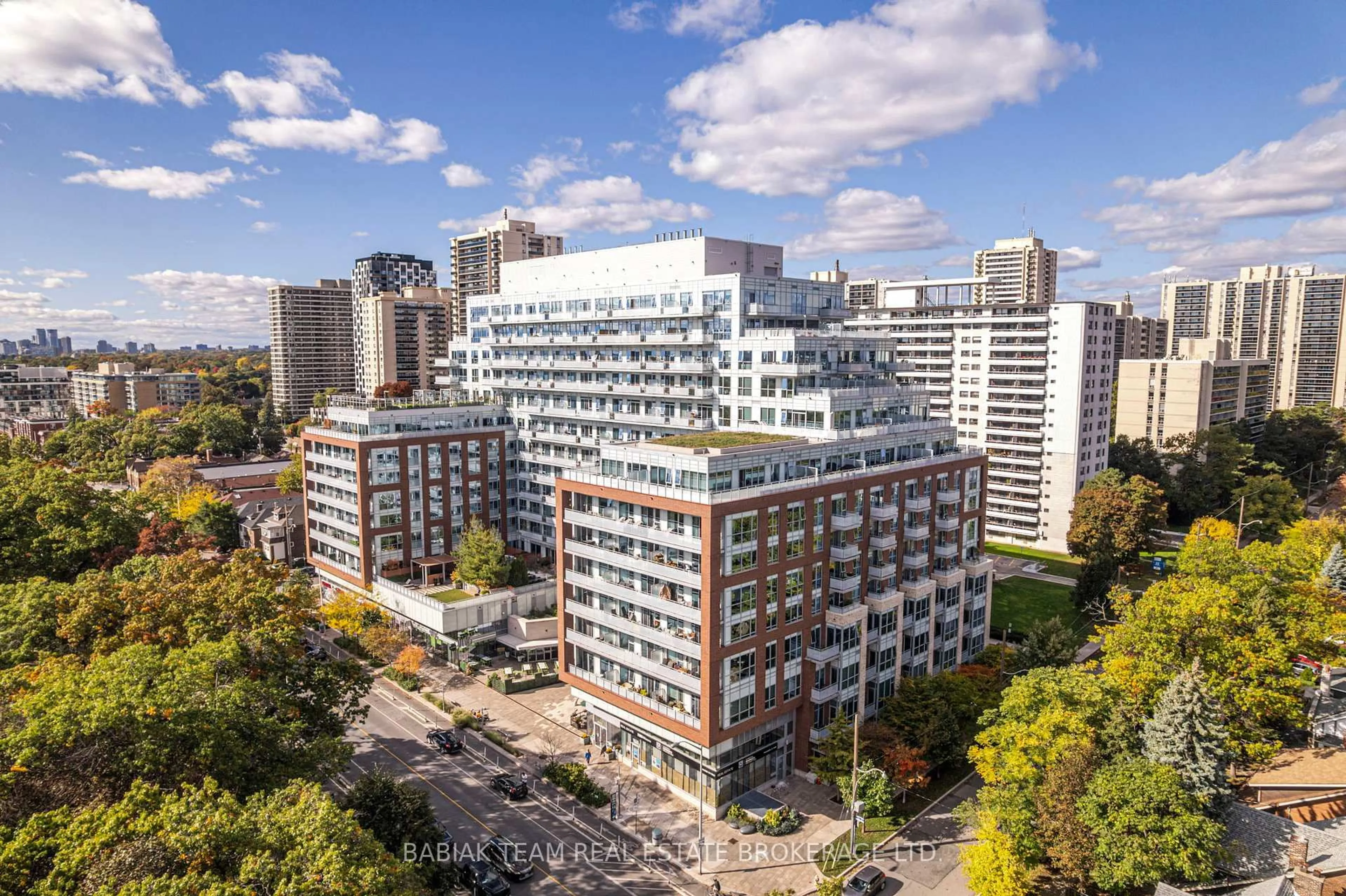 A pic from outside/outdoor area/front of a property/back of a property/a pic from drone, city buildings view from balcony for 1830 Bloor St #UPH1, Toronto Ontario M6P 0A2