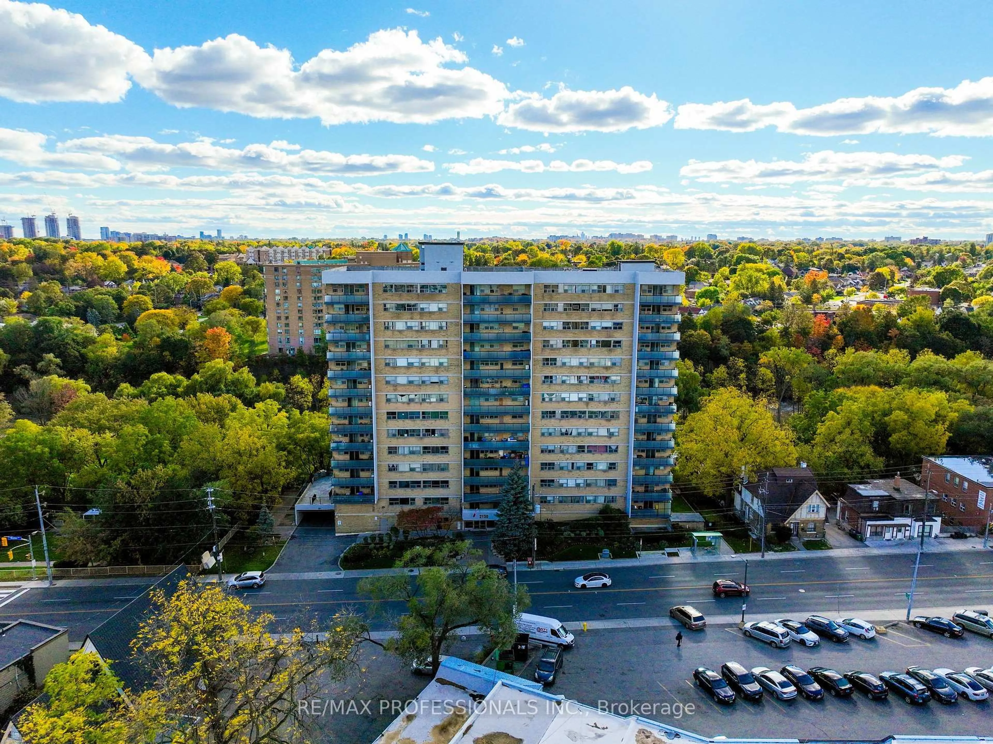 A pic from outside/outdoor area/front of a property/back of a property/a pic from drone, city buildings view from balcony for 2130 Weston Rd #405, Toronto Ontario M9N 3R9