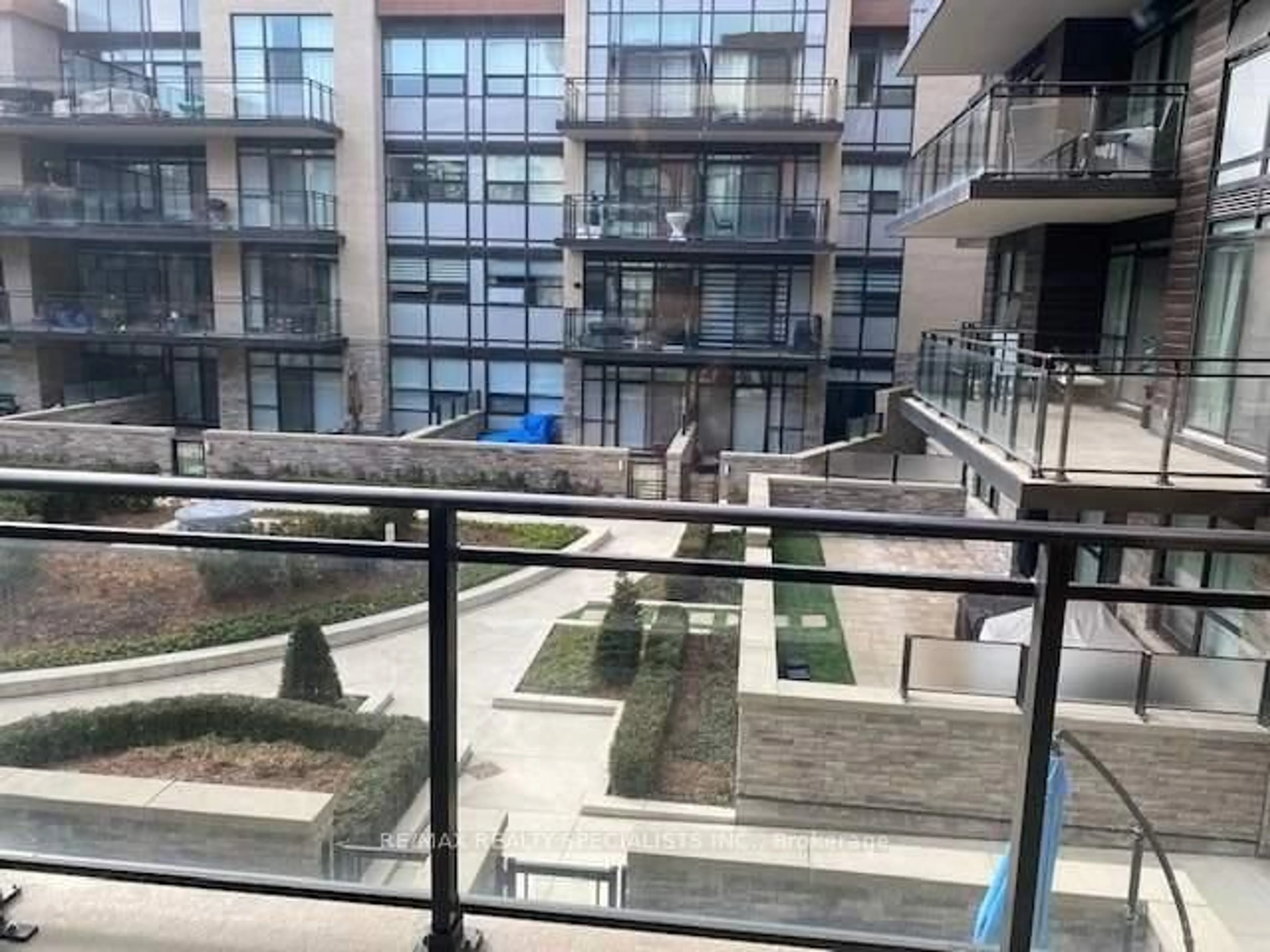 Balcony in the apartment, city buildings view from balcony for 1575 Lakeshore Rd #258, Mississauga Ontario L5J 0B1