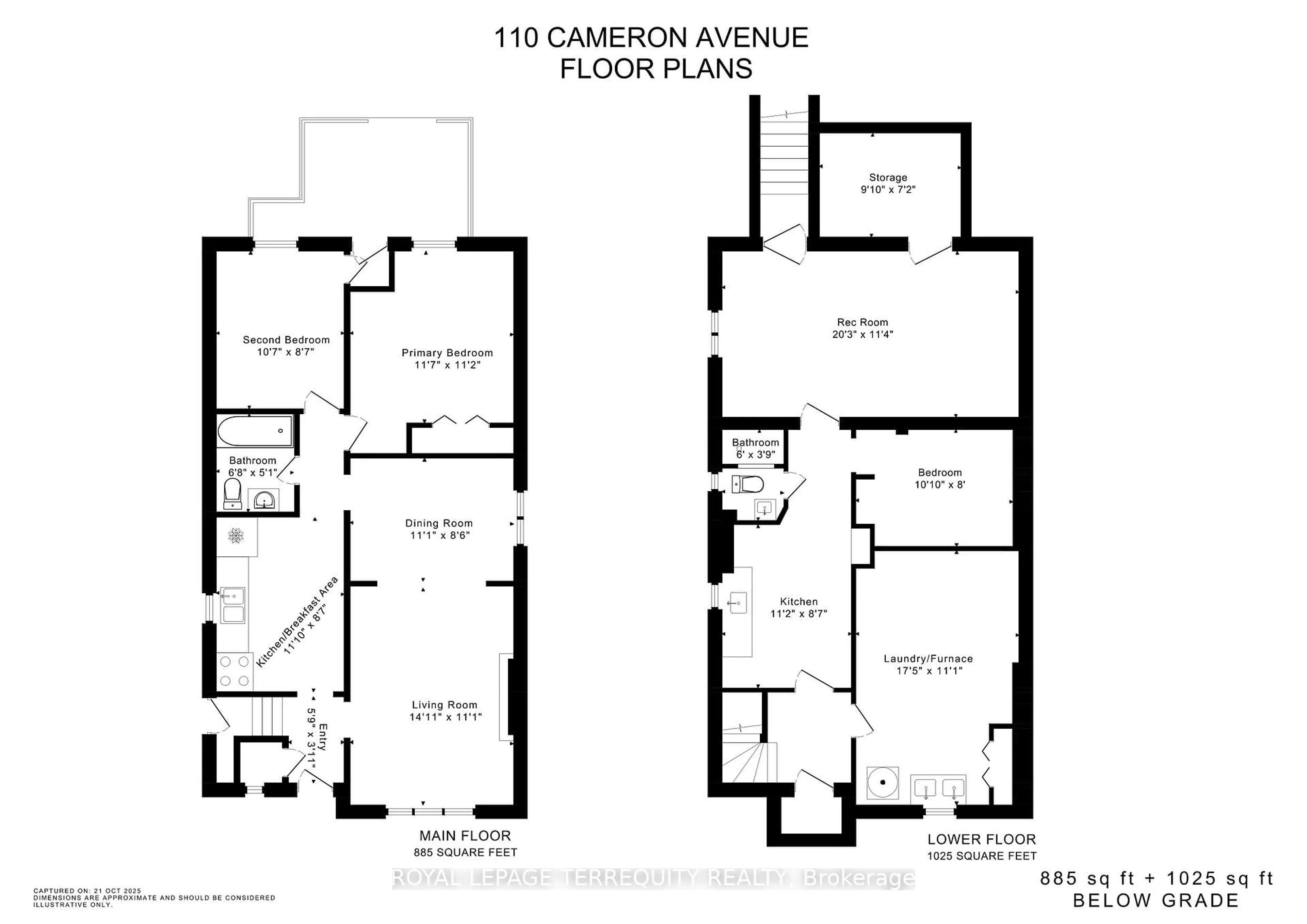 Floor plan for 110 Cameron Ave, Toronto Ontario M6M 1R3