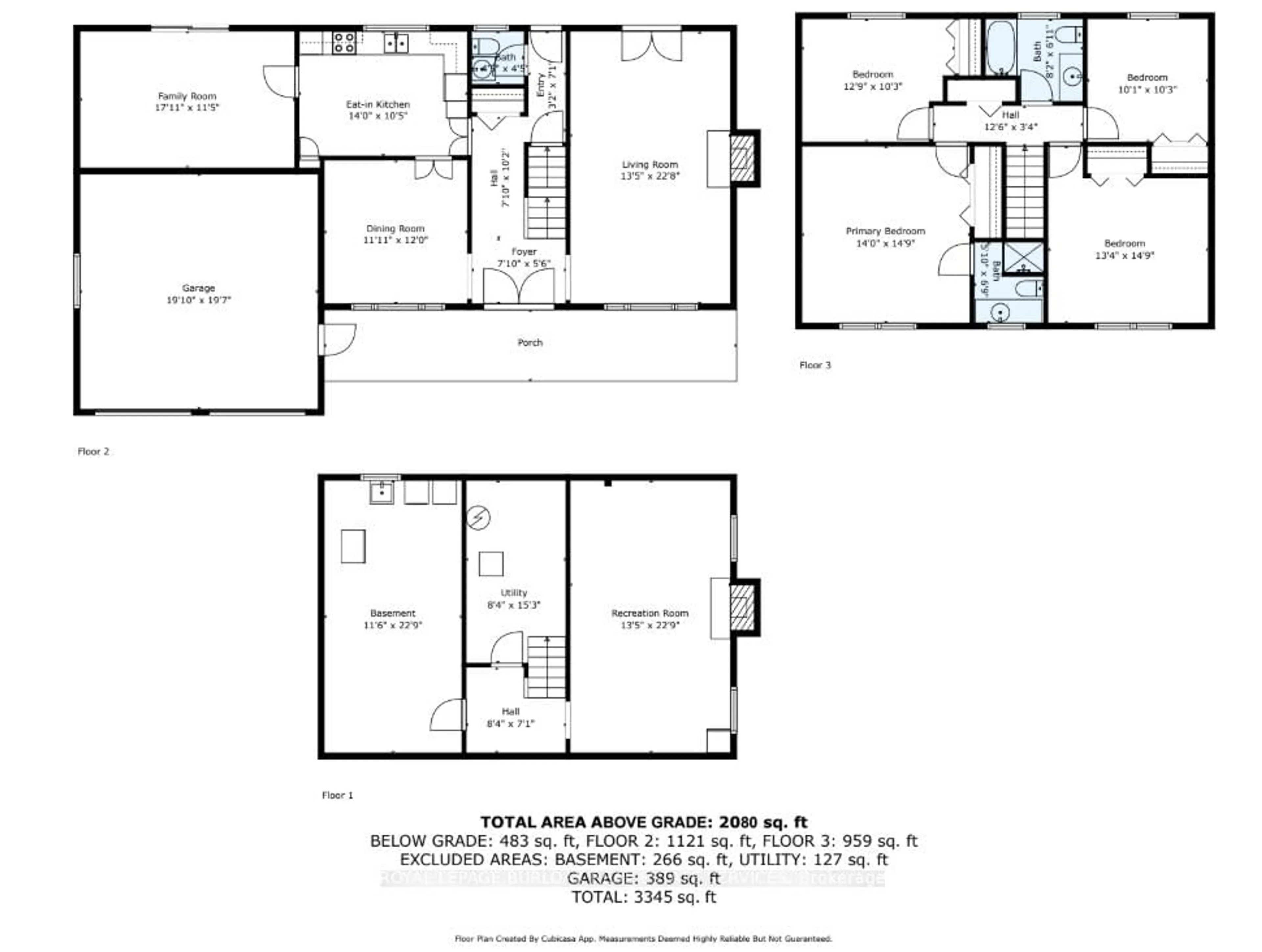 Floor plan for 3457 Spruce Ave, Burlington Ontario L7N 1K2
