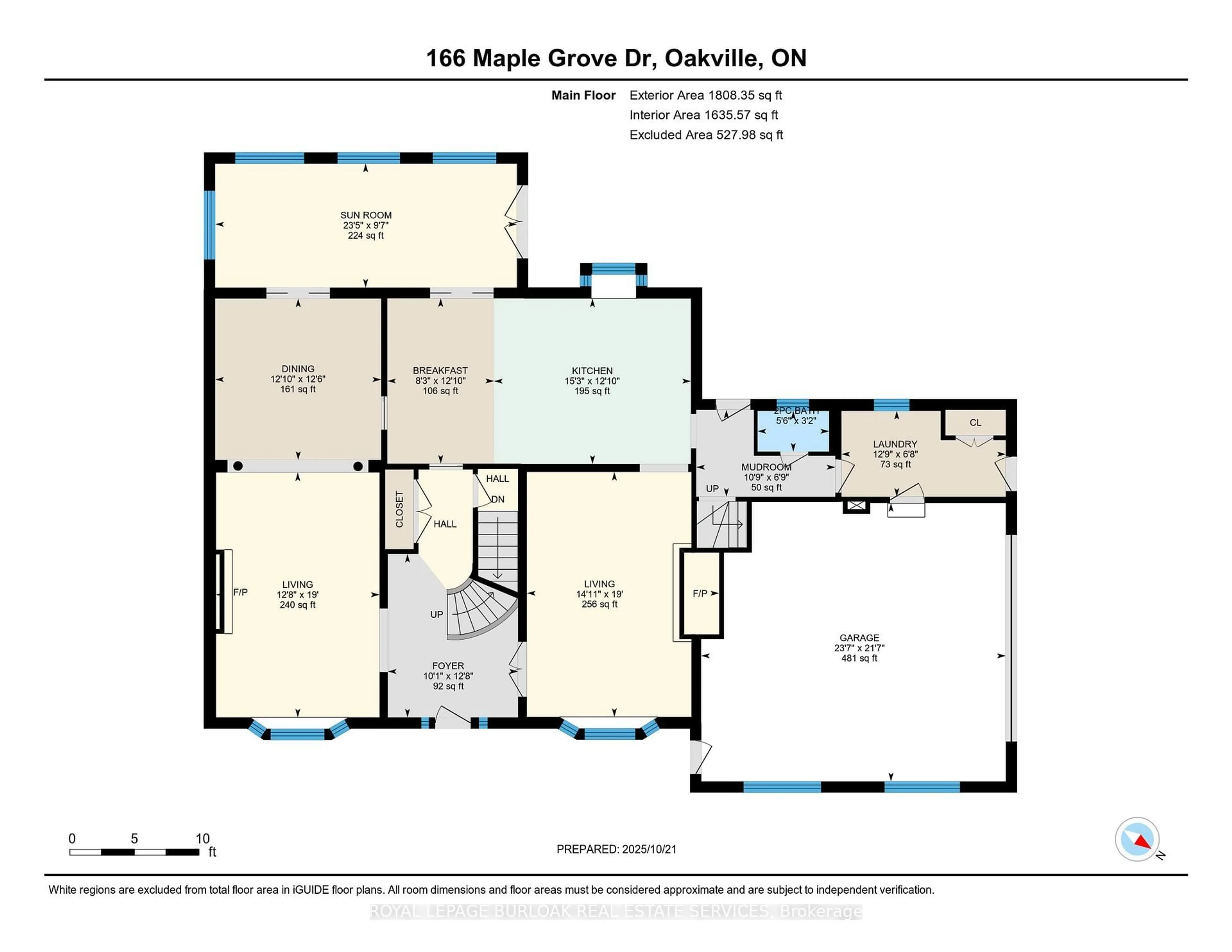 Floor plan for 166 Maple Grove Dr, Oakville Ontario L6J 4V1