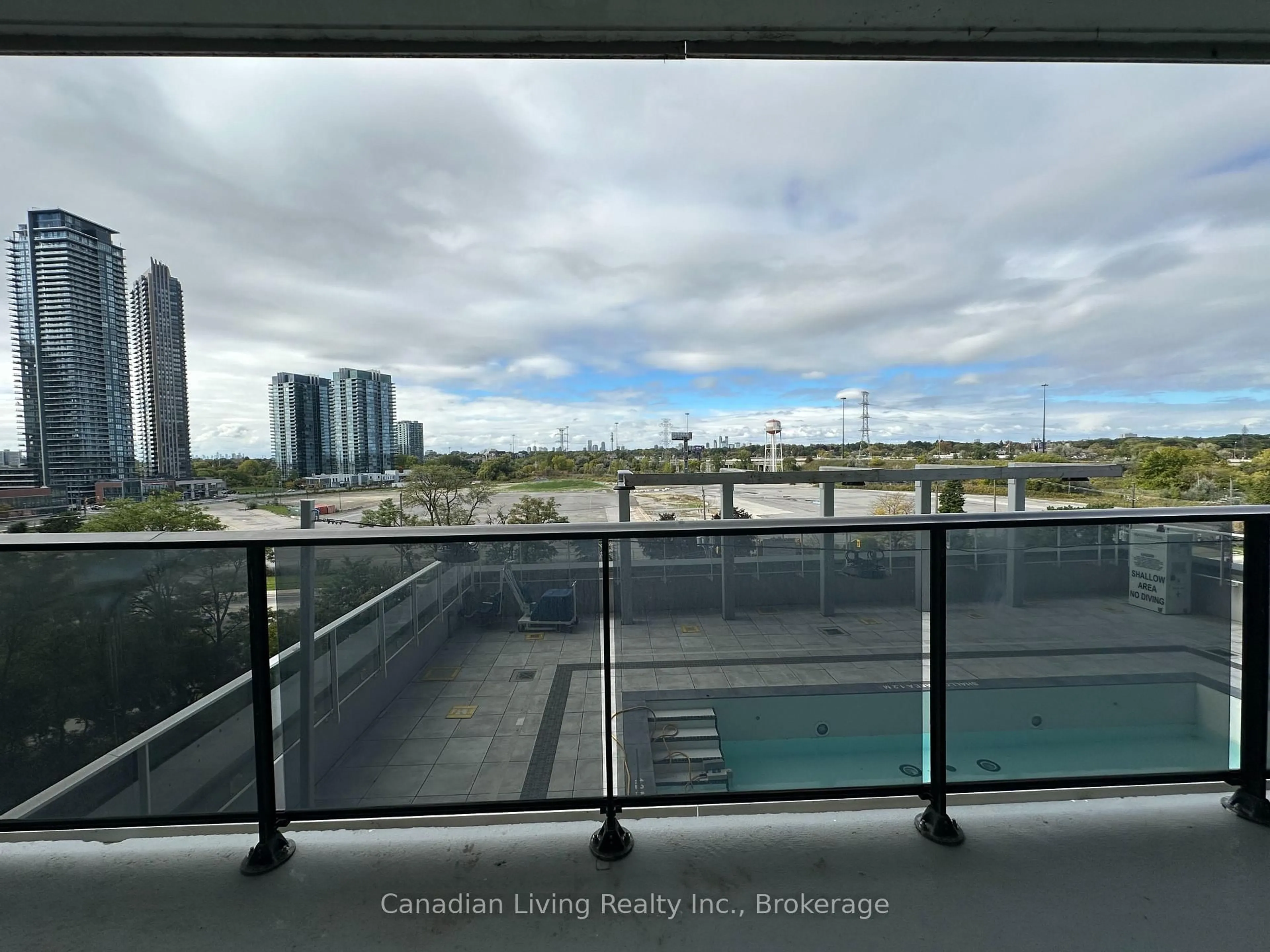 Balcony in the apartment, city buildings view from balcony for 70 Annie Craig Dr #601, Toronto Ontario M8V 0G2