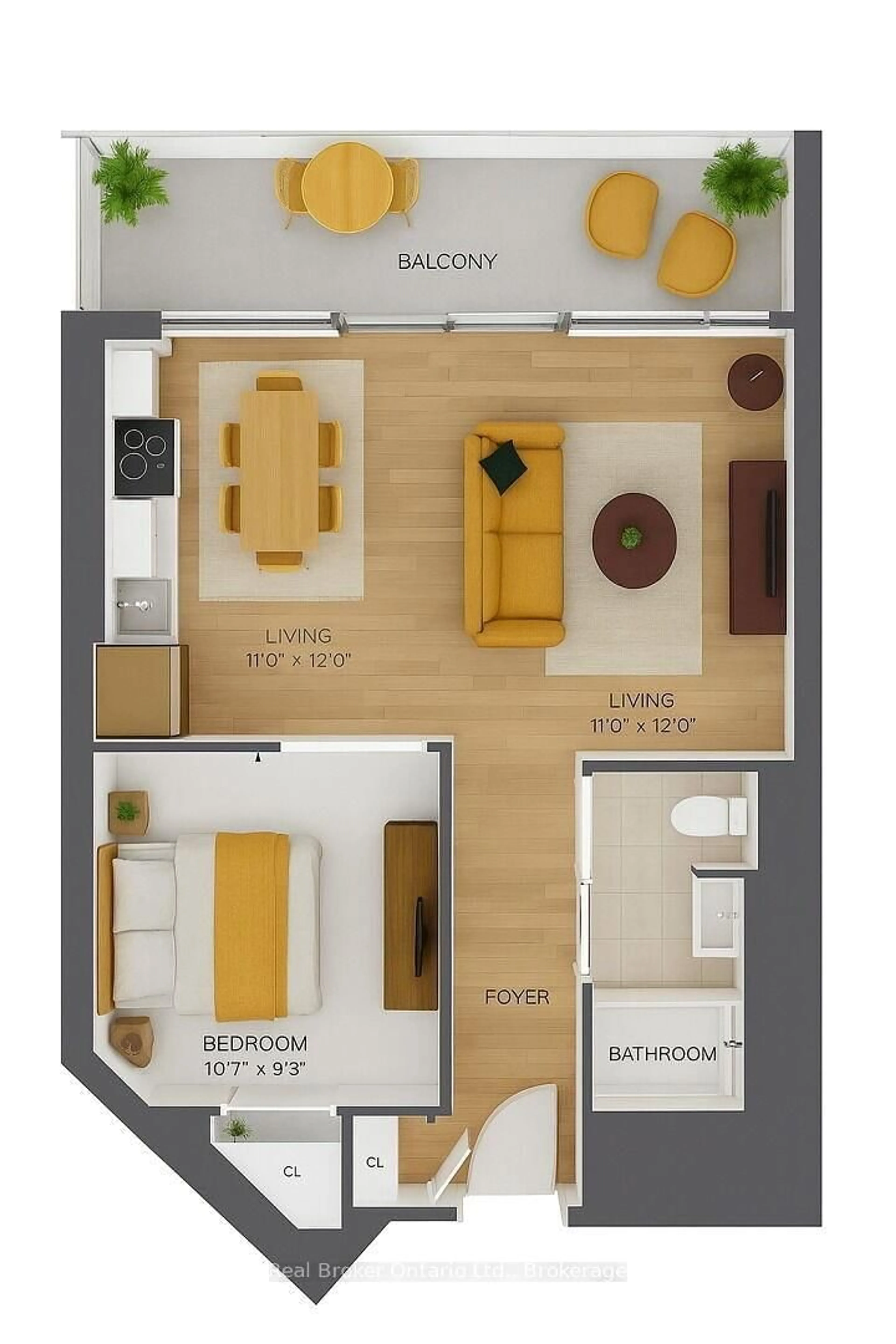 Floor plan for 395 Dundas St #819, Oakville Ontario L6M 4L9