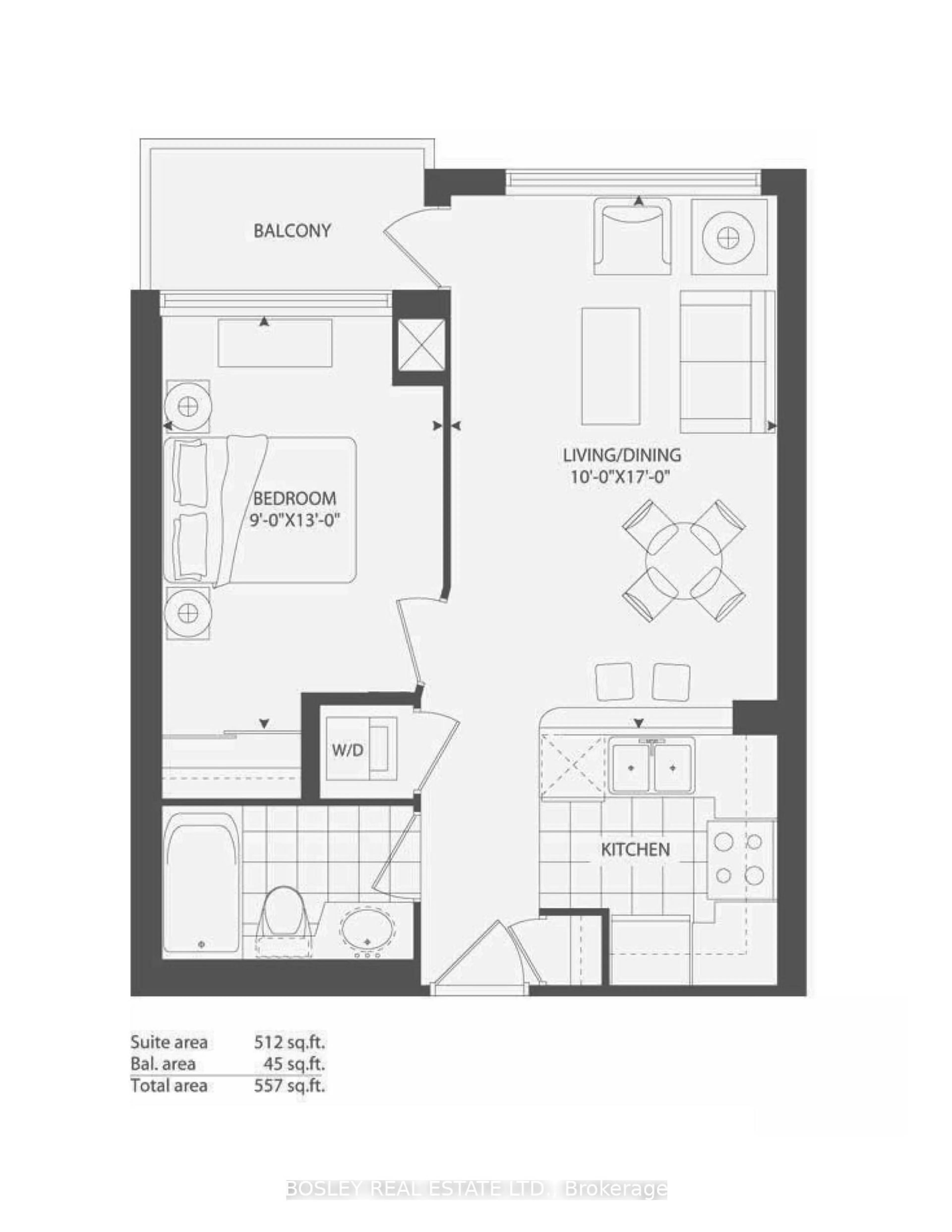Floor plan for 250 Scarlett Rd #1108, Toronto Ontario M6N 4X5
