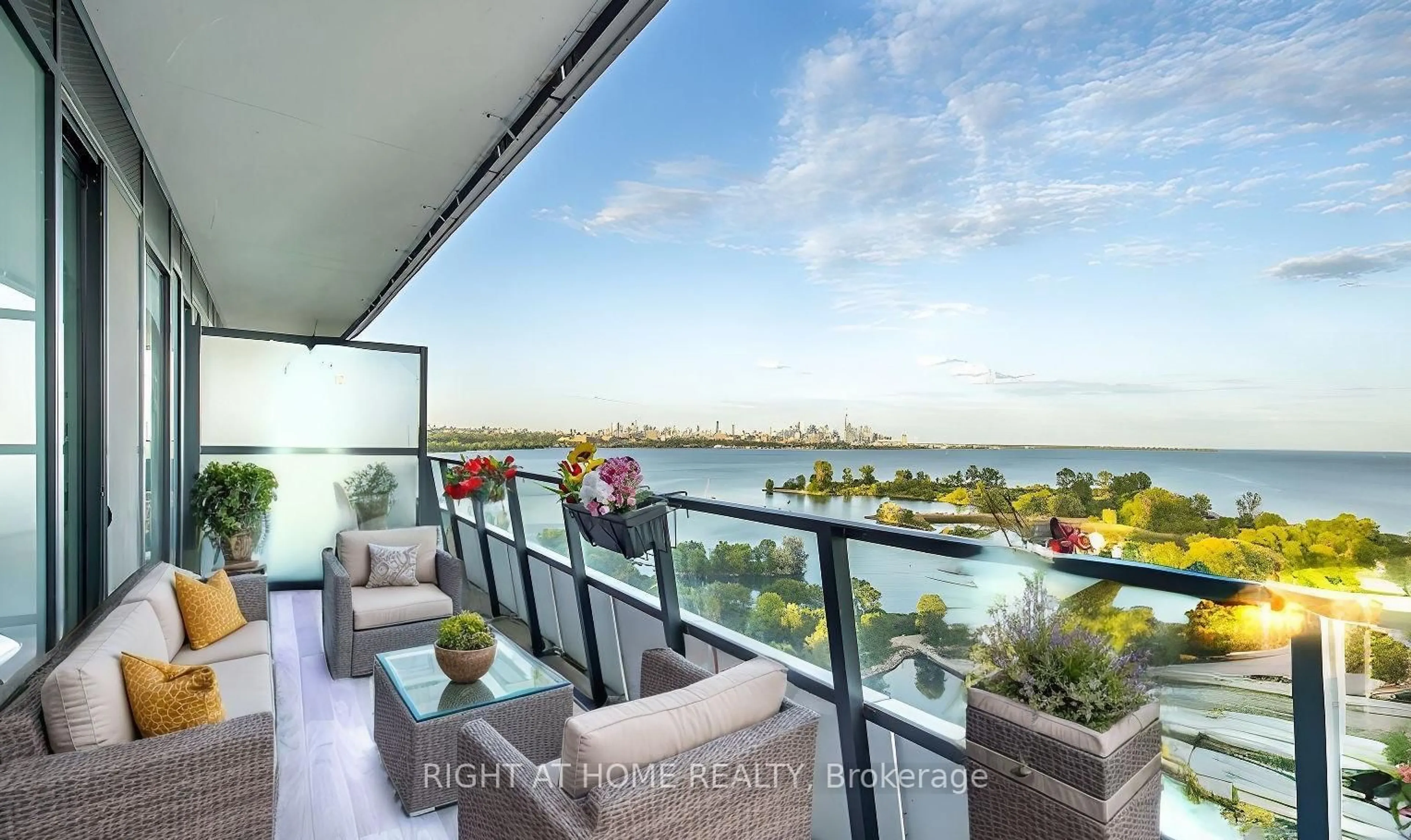 Balcony in the apartment, water/lake/river/ocean view for 20 Shore Breeze Dr #1208, Toronto Ontario M8V 0C7