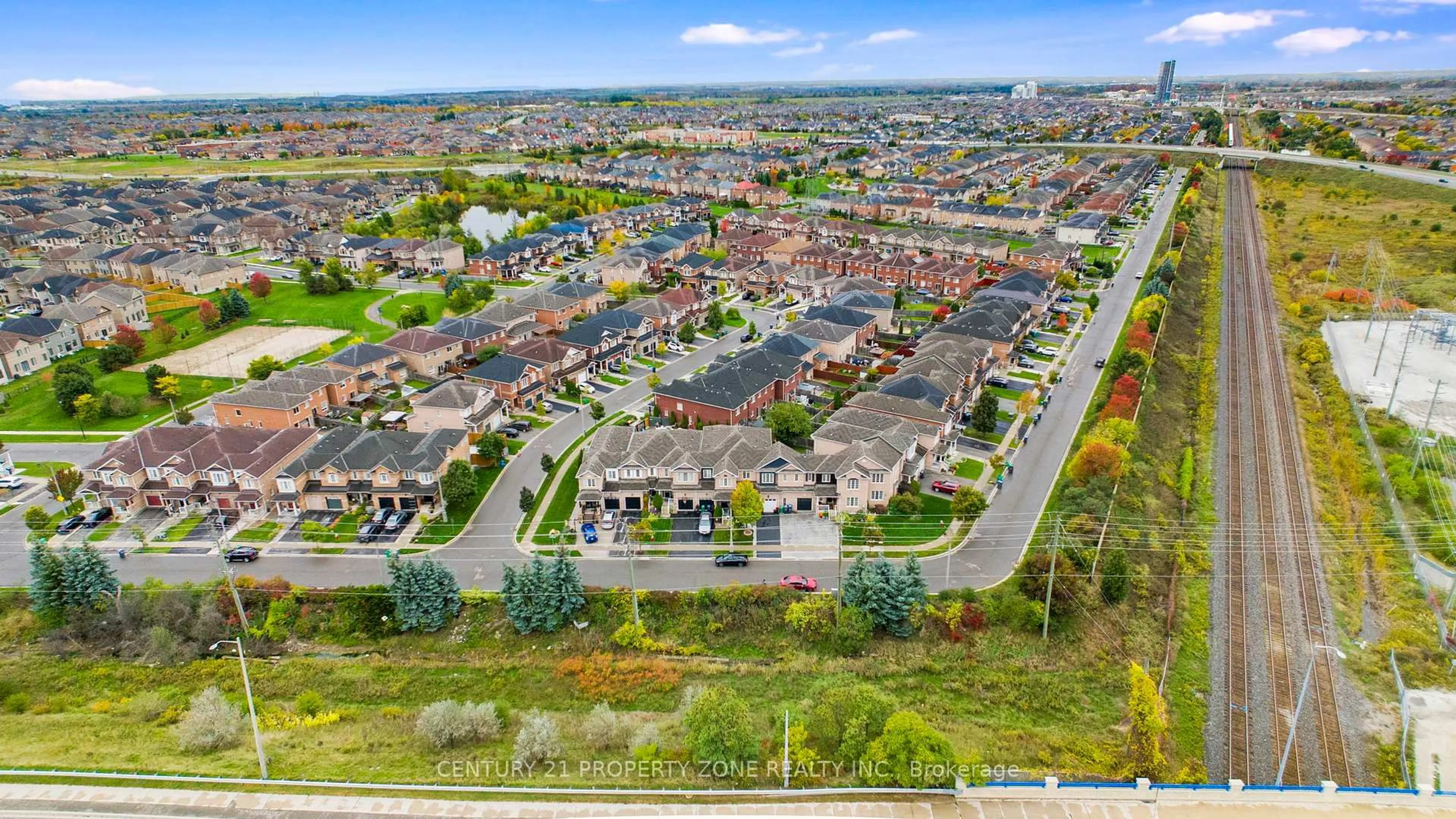 A pic from outside/outdoor area/front of a property/back of a property/a pic from drone, street for 83 Spicebush Terr, Brampton Ontario L6X 0J5