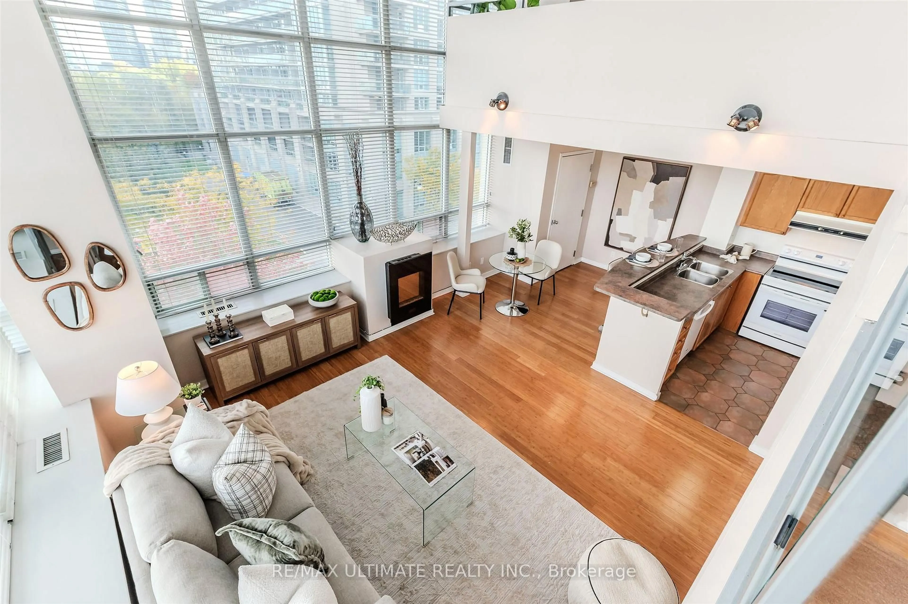 Living room with furniture, unknown for 300 Manitoba St #301, Toronto Ontario M8Y 4G6