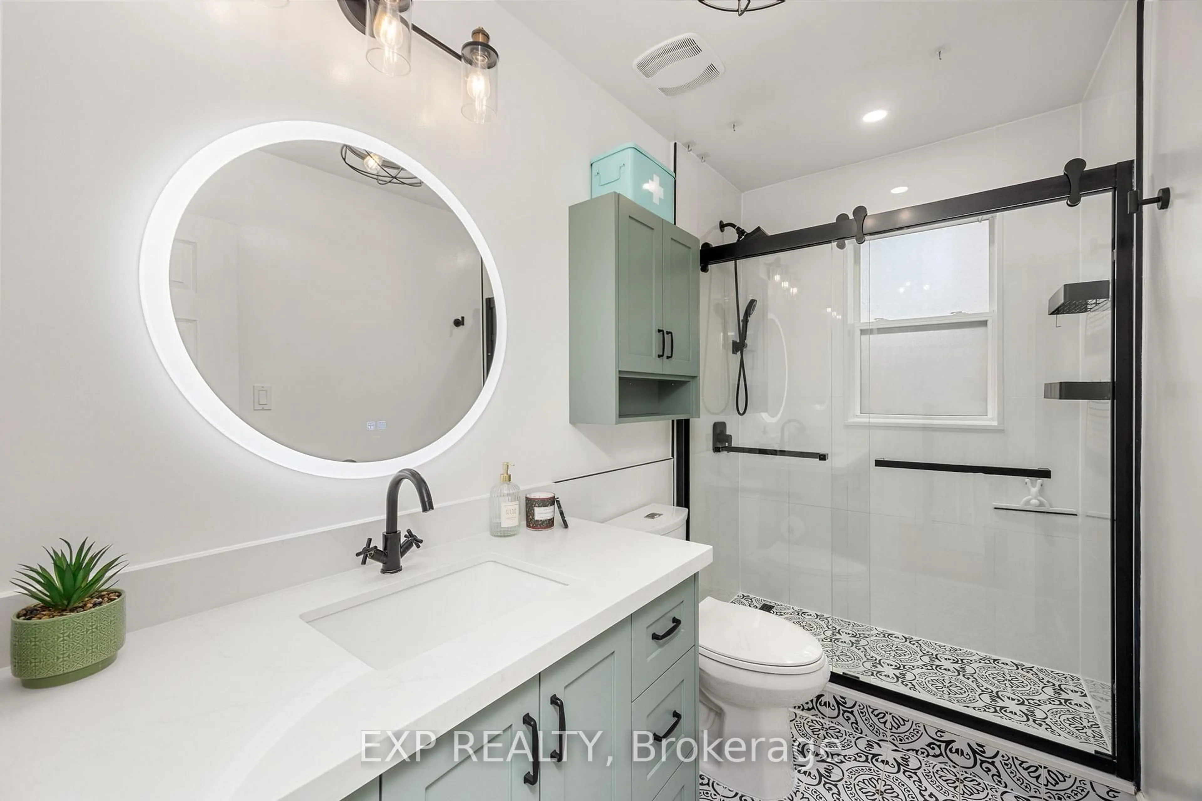 Contemporary bathroom, ceramic/tile floor for 45 Caledonia Rd, Toronto Ontario M6E 4S3