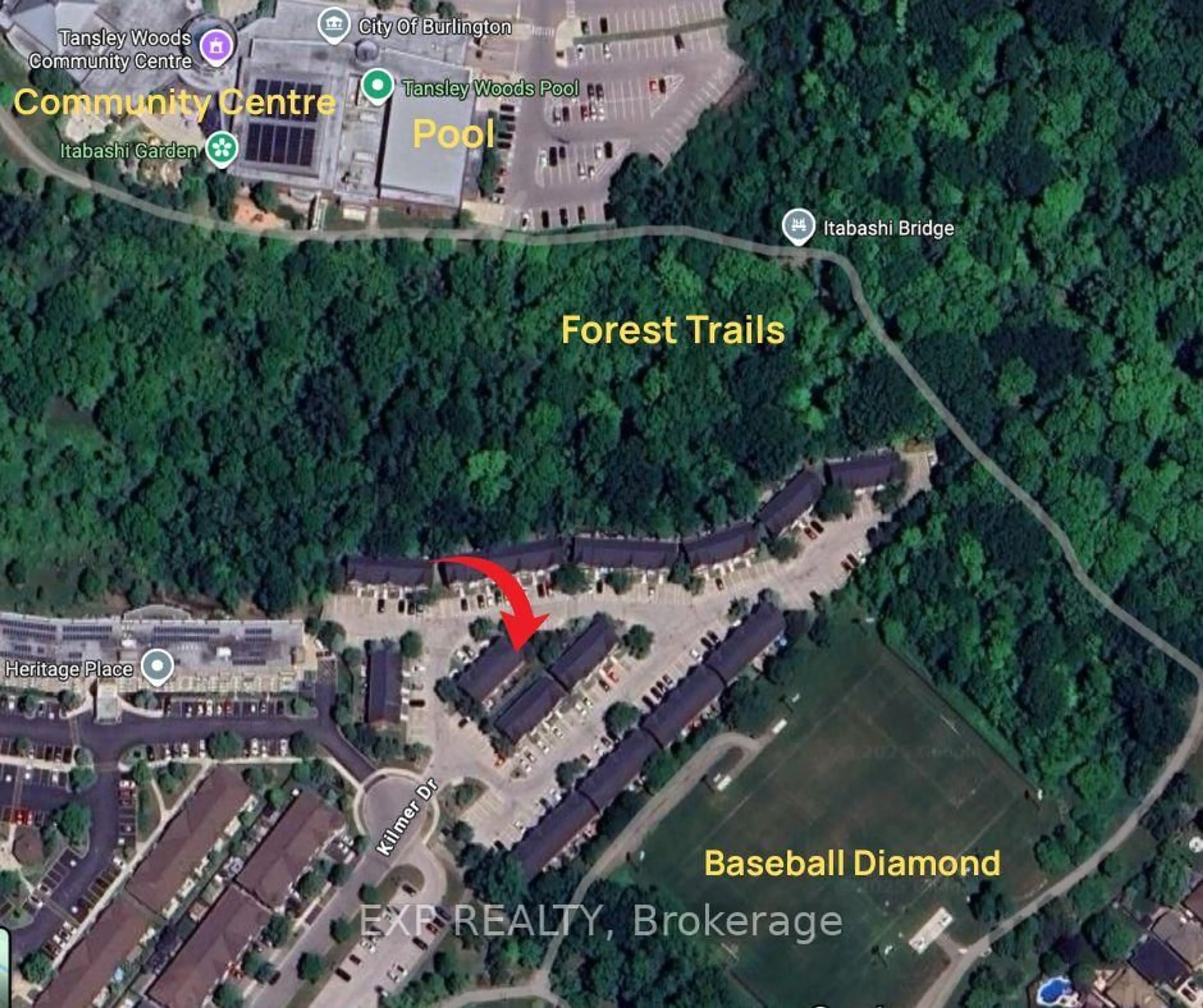 Picture of a map for 4200 Kilmer Dr #64, Burlington Ontario L7M 4Y3