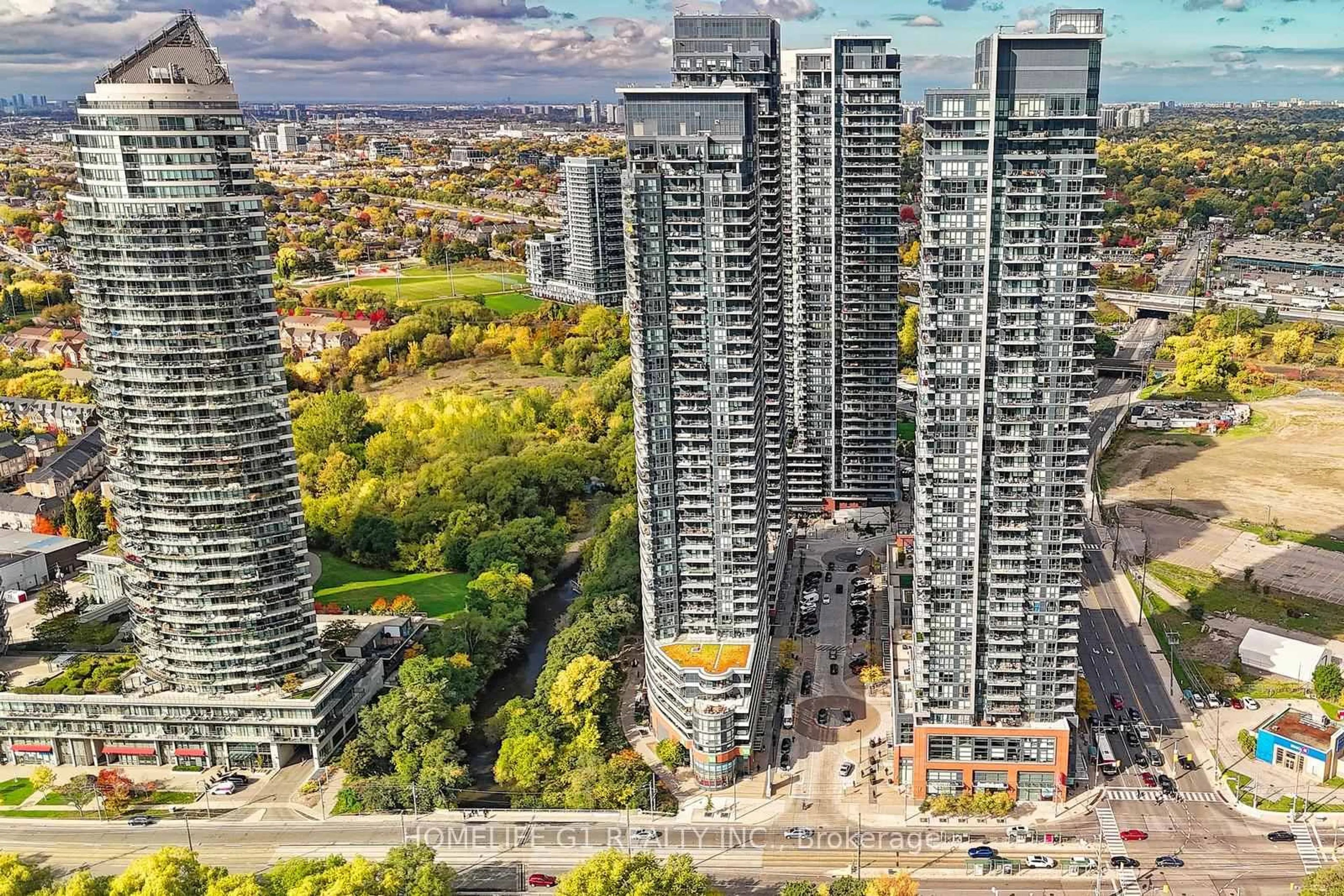 A pic from outside/outdoor area/front of a property/back of a property/a pic from drone, city buildings view from balcony for 2212 Lakeshore Blvd #3308, Toronto Ontario M8V 0C2