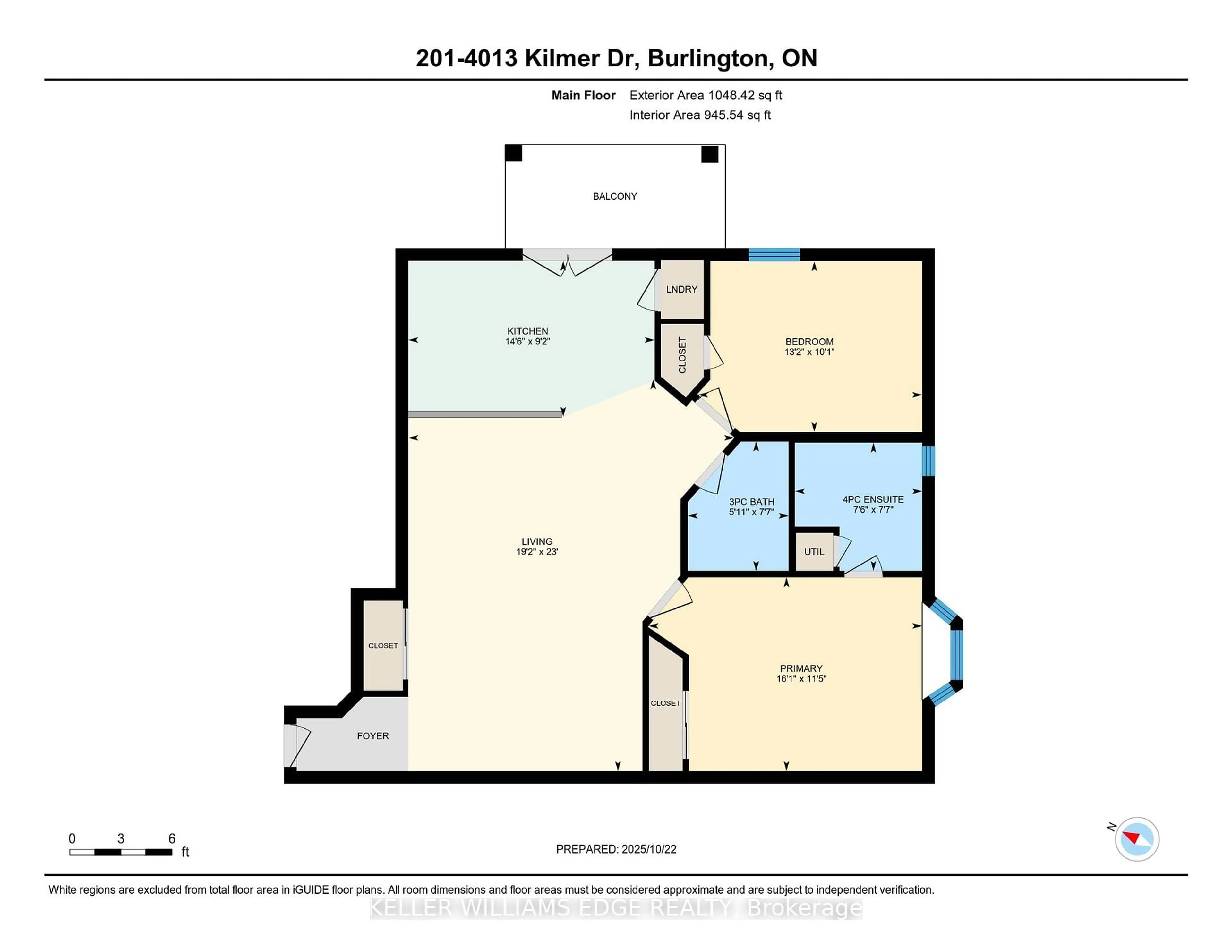 Floor plan for 4013 Kilmer Dr #201, Burlington Ontario L7M 4M3