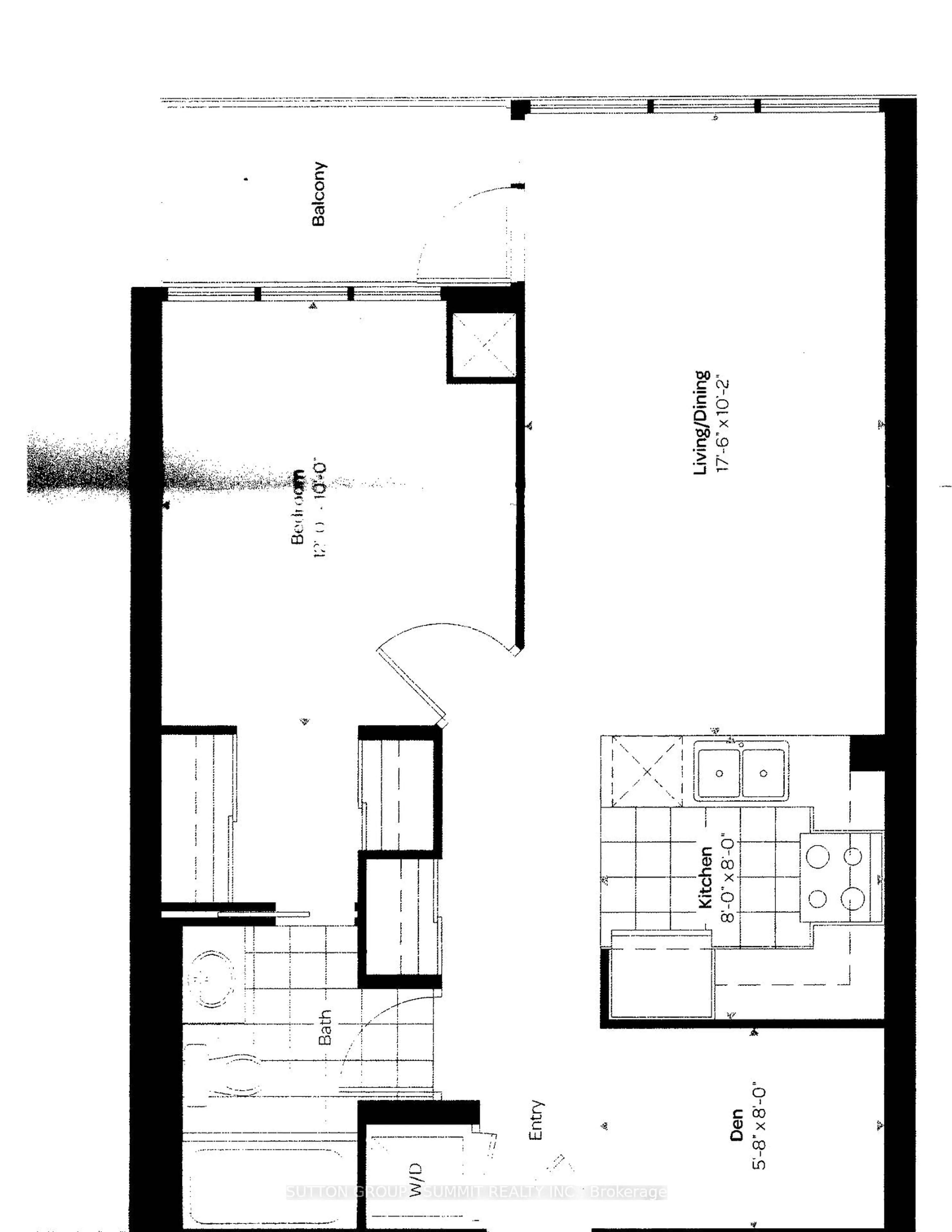Floor plan for 55 EGLINTON Ave #1305, Mississauga Ontario L5R 0E4