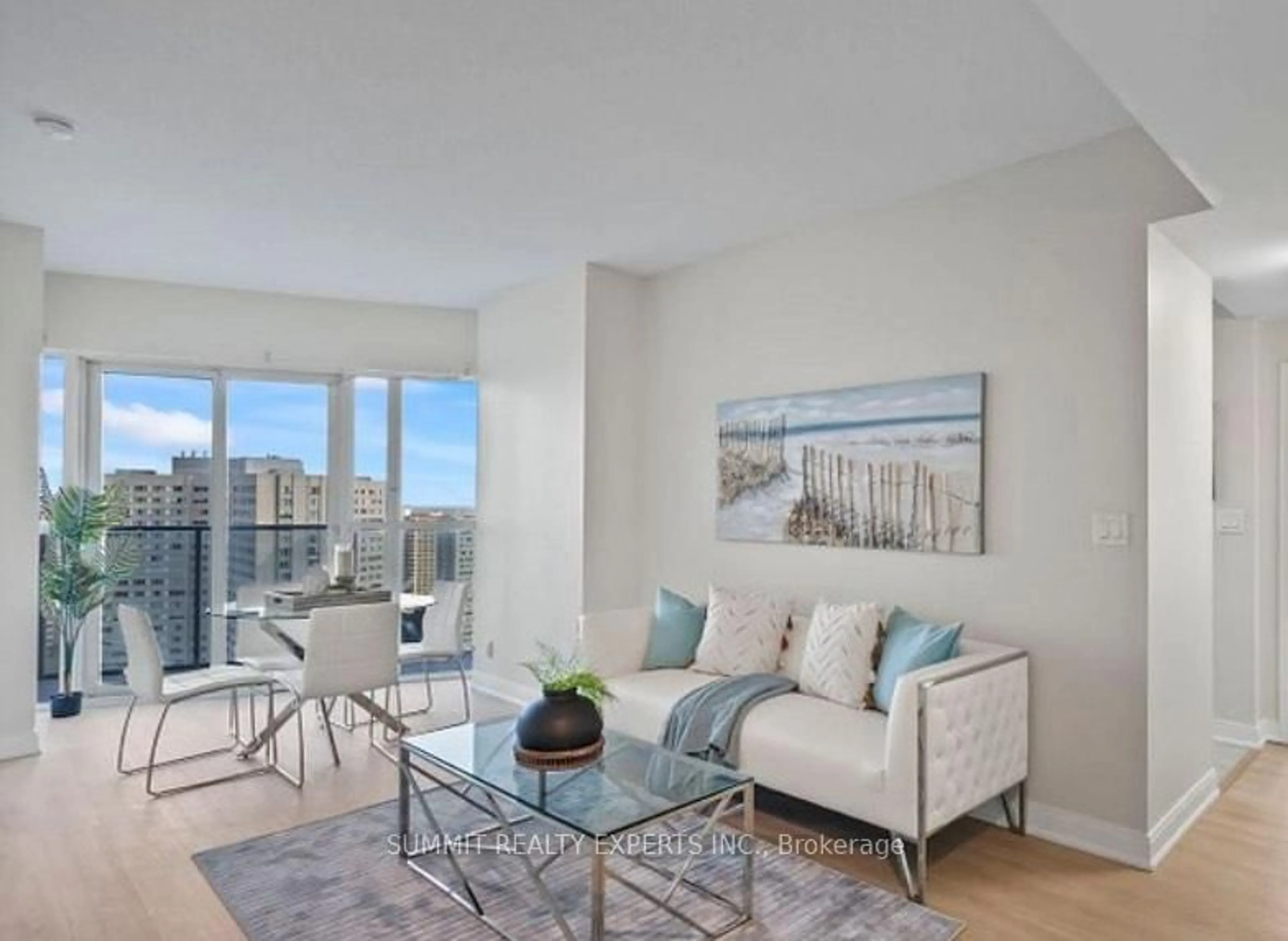 Living room with furniture, unknown for 60 Absolute Ave #1901, Mississauga Ontario L4Z 0A9