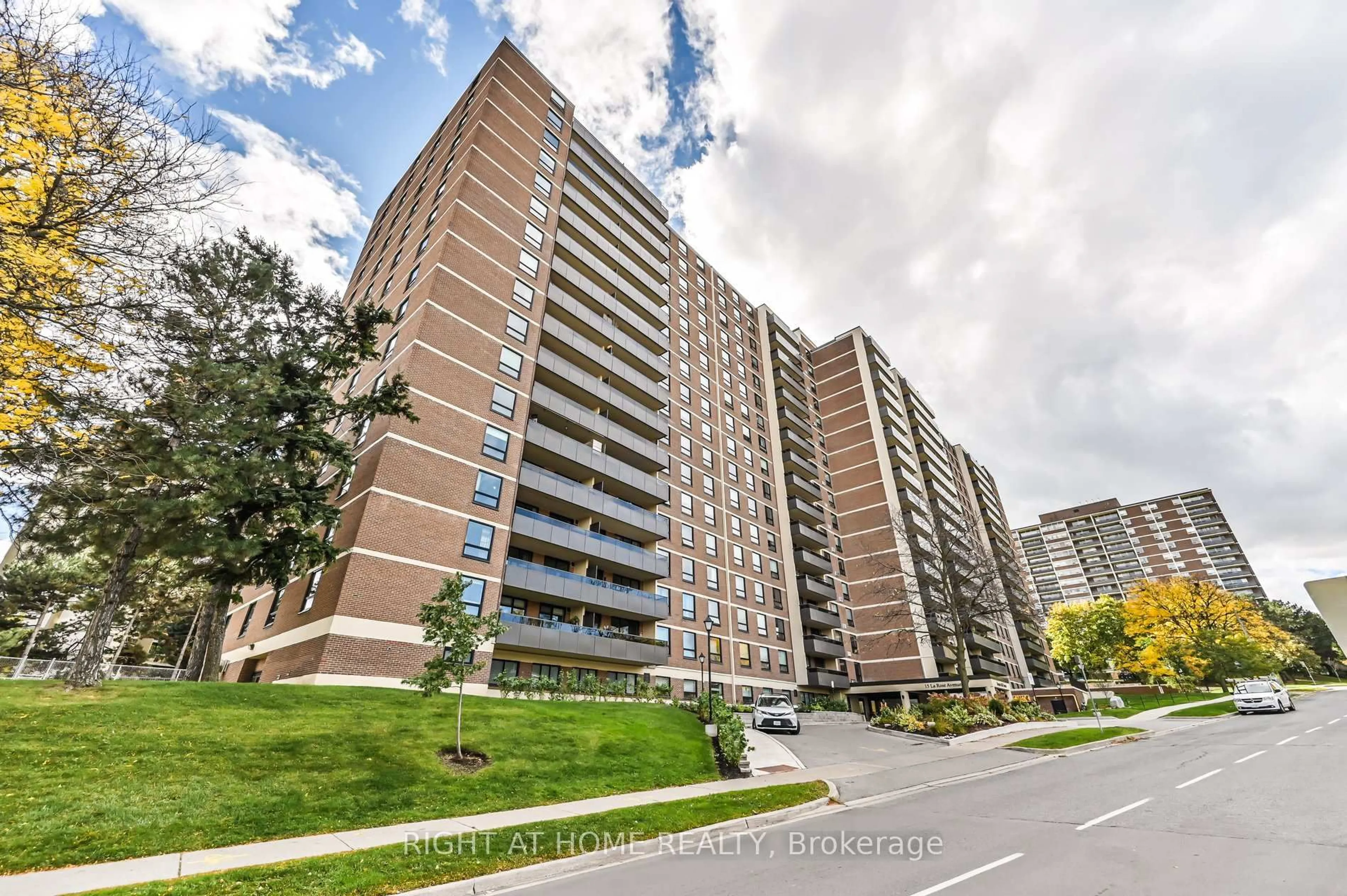 A pic from outside/outdoor area/front of a property/back of a property/a pic from drone, unknown for 15 La Rose Ave, Toronto Ontario M9P 1A7