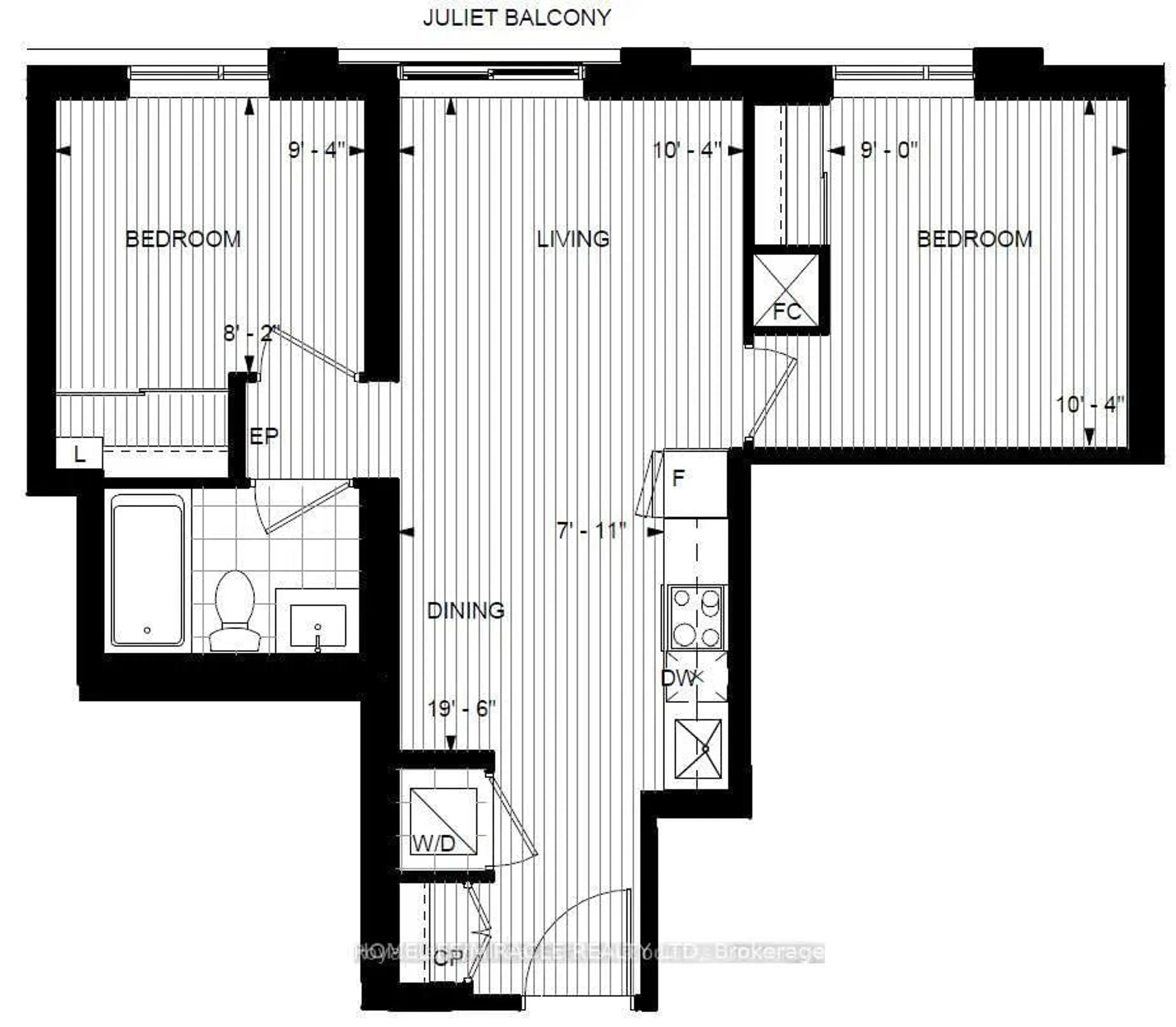 Floor plan for 7 Mabelle Ave #3510, Toronto Ontario M9A 0C9