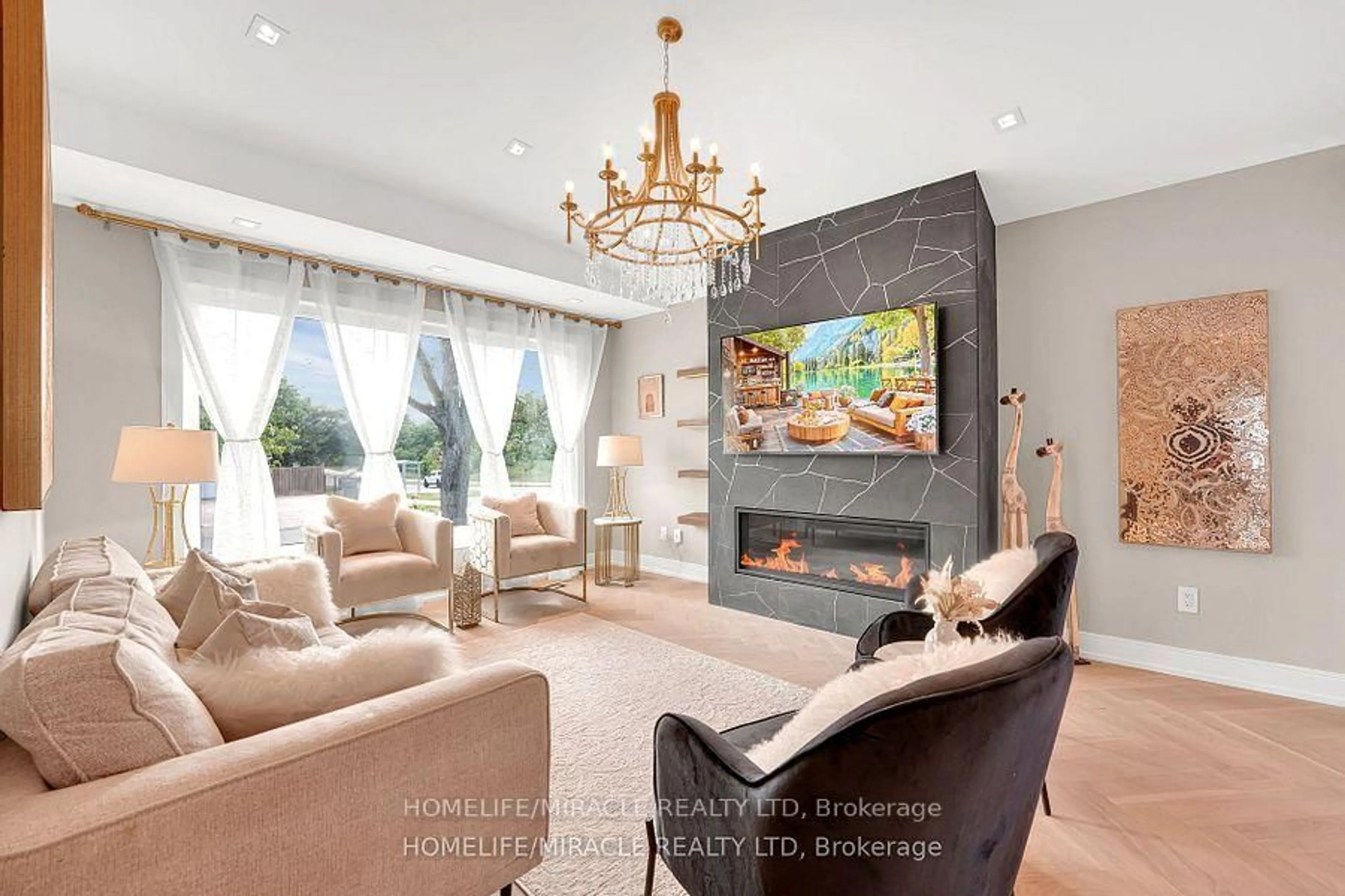 Living room with furniture, unknown for 125 Elmcrest Rd, Toronto Ontario M9C 3R5