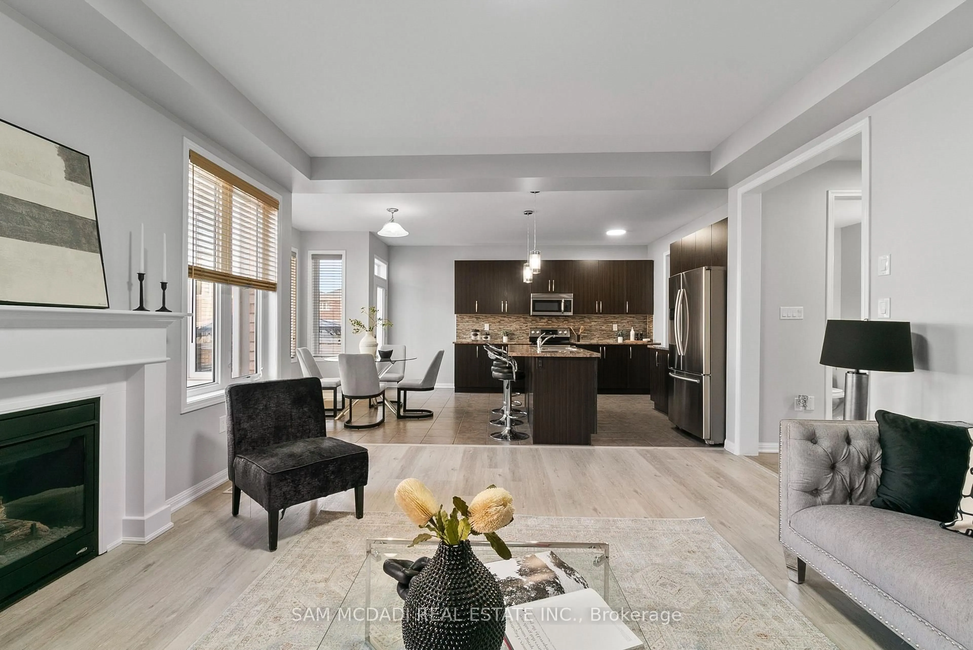 Open concept kitchen, ceramic/tile floor for 73 Miracle Tr, Brampton Ontario L7A 0Y8