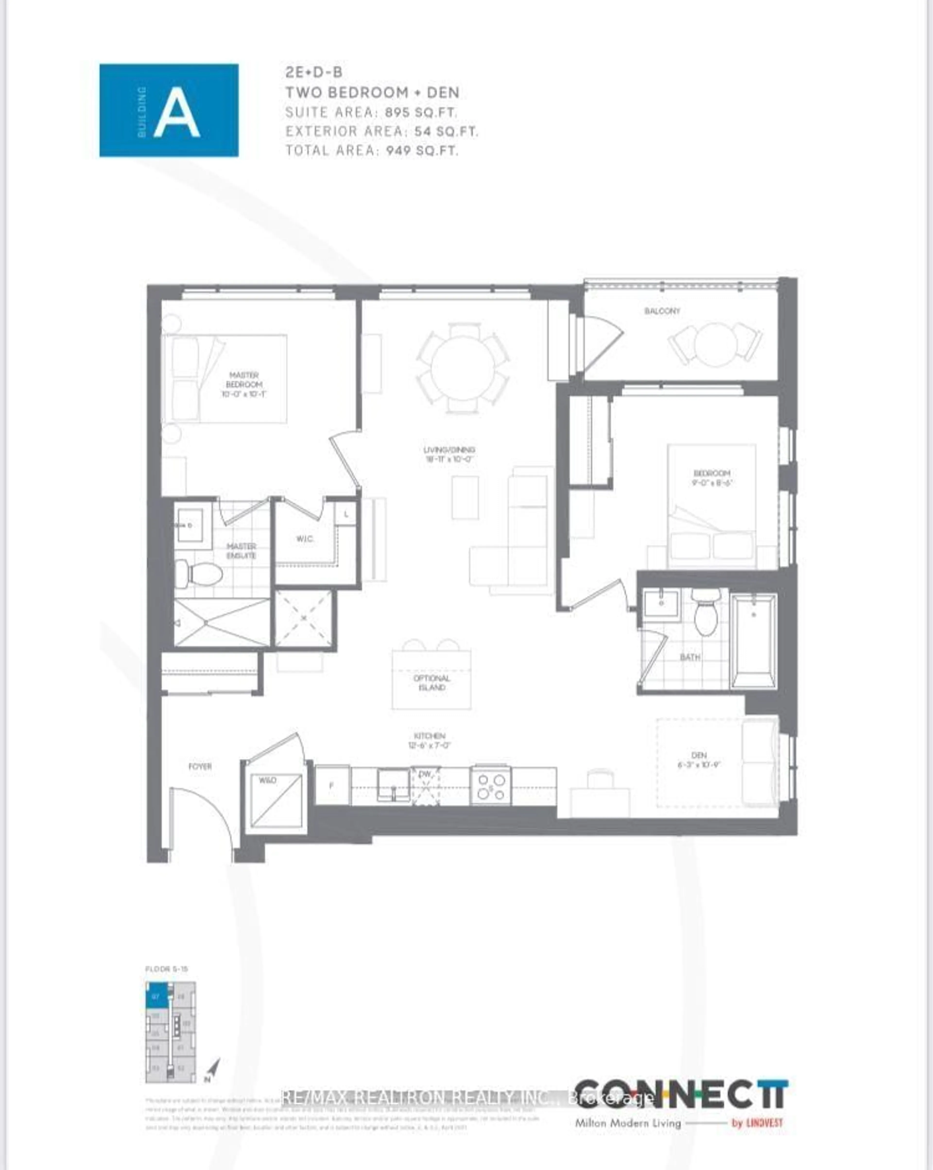Floor plan for 8010 Derry Rd #807, Milton Ontario L9T 9N3
