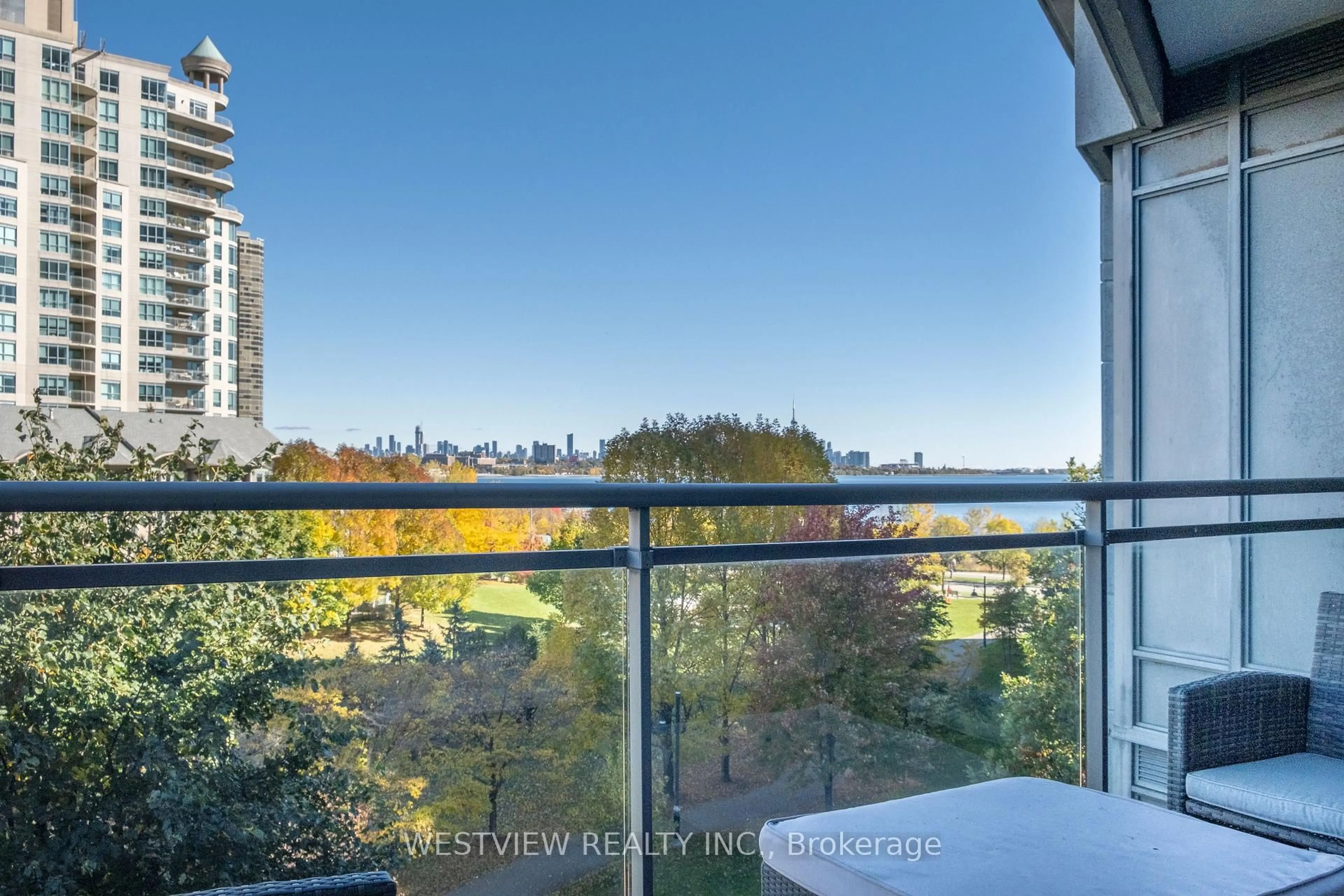 Balcony in the apartment, water/lake/river/ocean view for 2119 Lake Shore Blvd #413, Toronto Ontario M8V 4E8