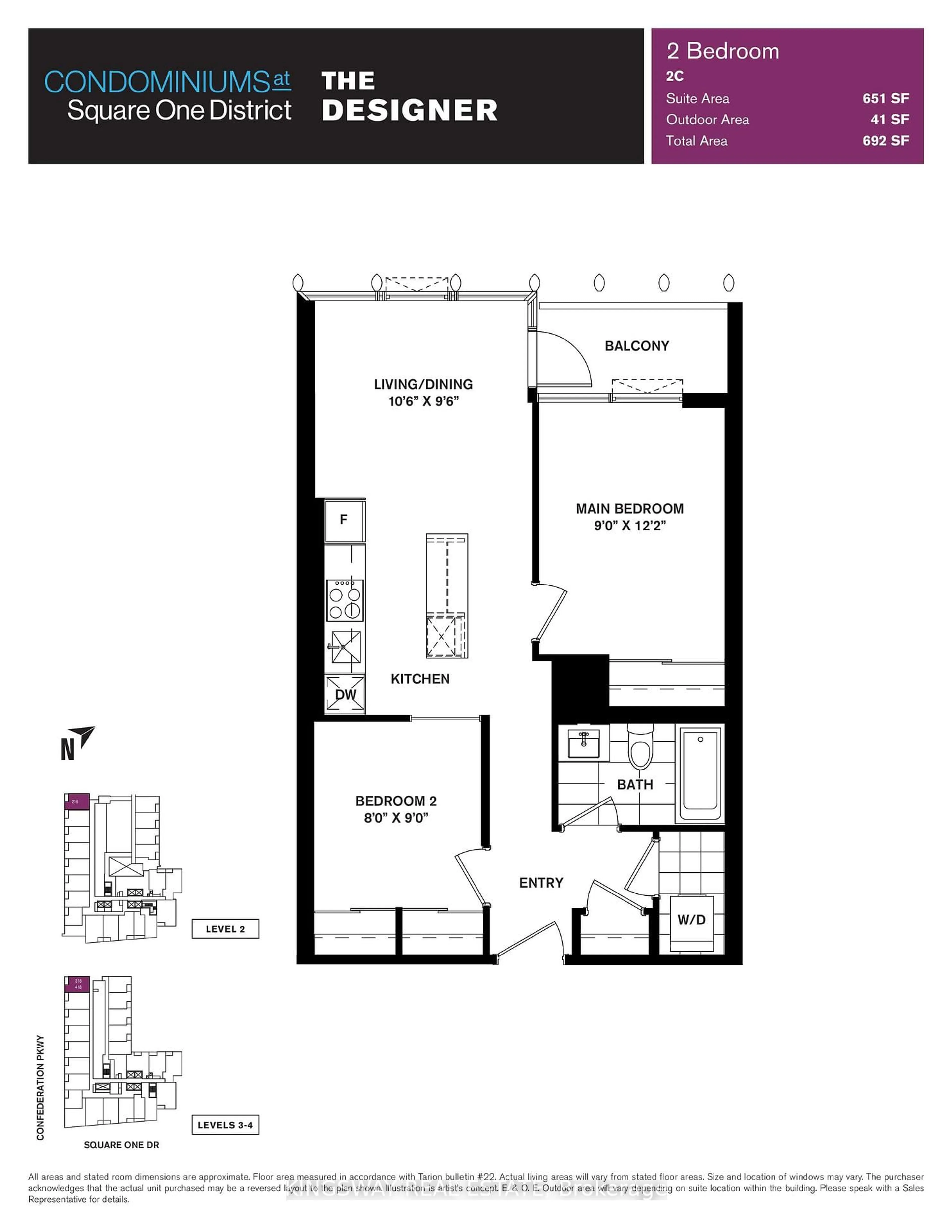 Floor plan for 395 Square One Dr #418, Mississauga Ontario L5B 0C6