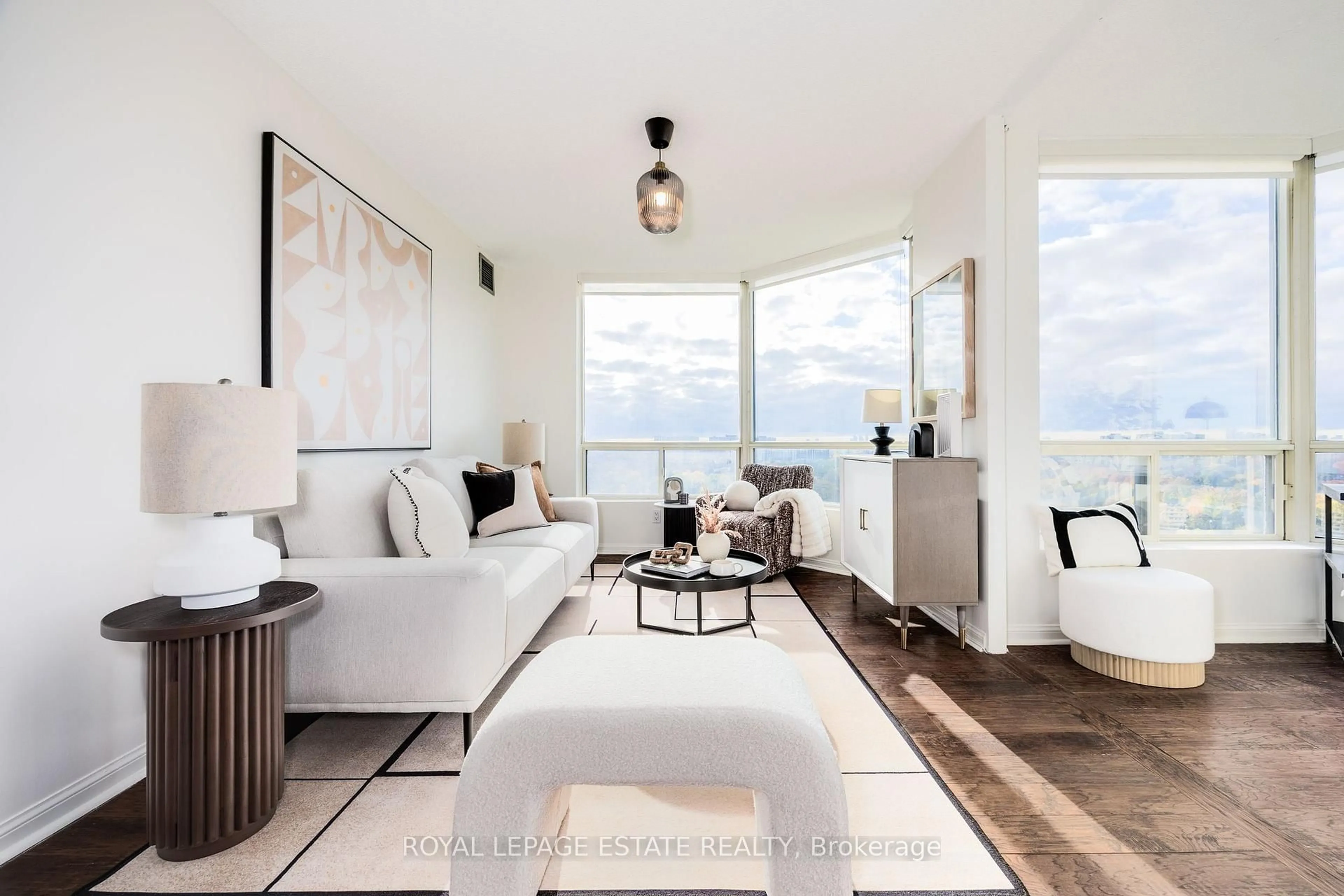 Living room with furniture, unknown for 3 Hickory Tree Rd #1903, Toronto Ontario M9N 3W5